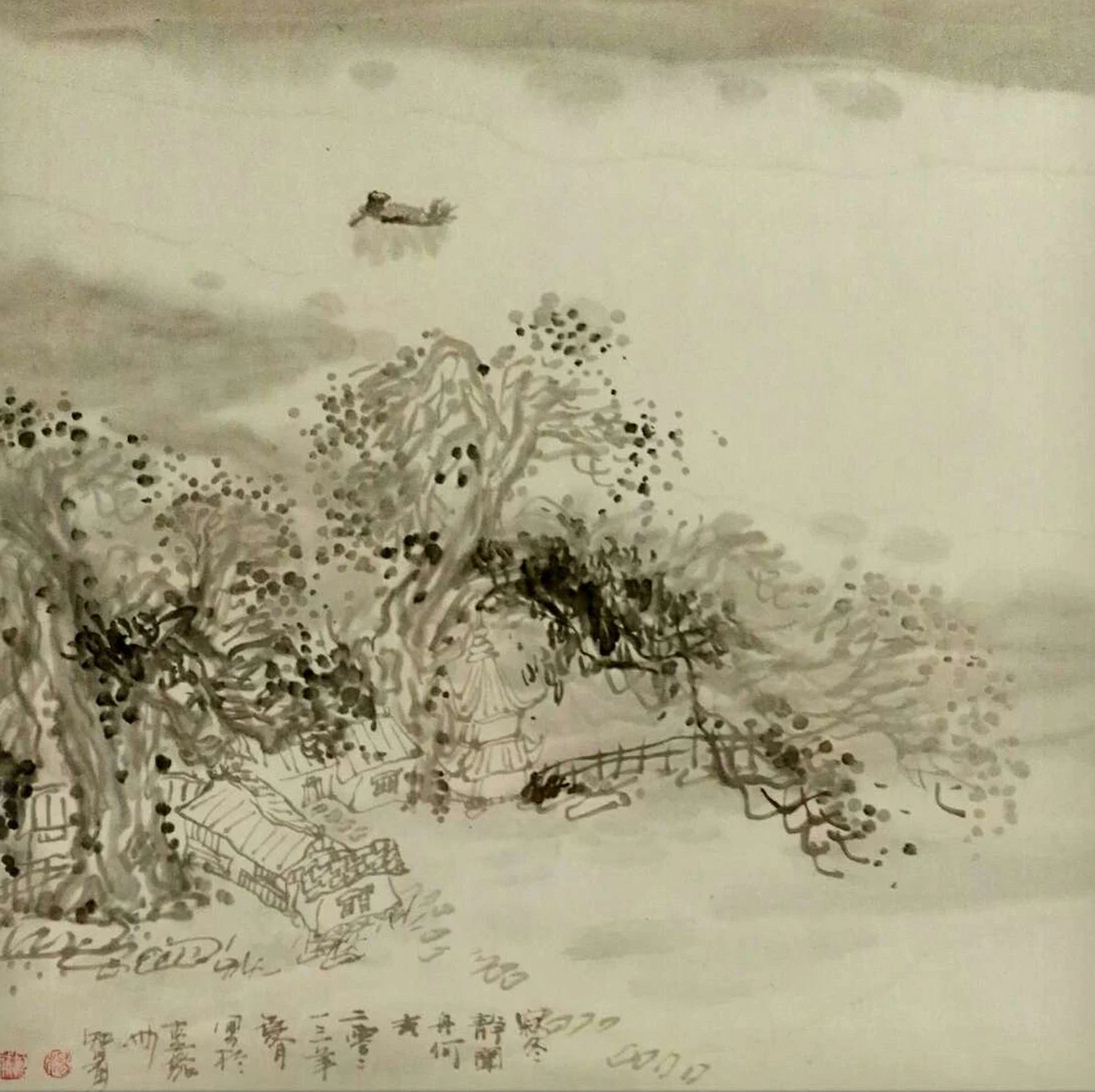 杨智勇淡墨山水画欣赏 杨智勇为四川乐山人,著名山水画家,擅长花鸟