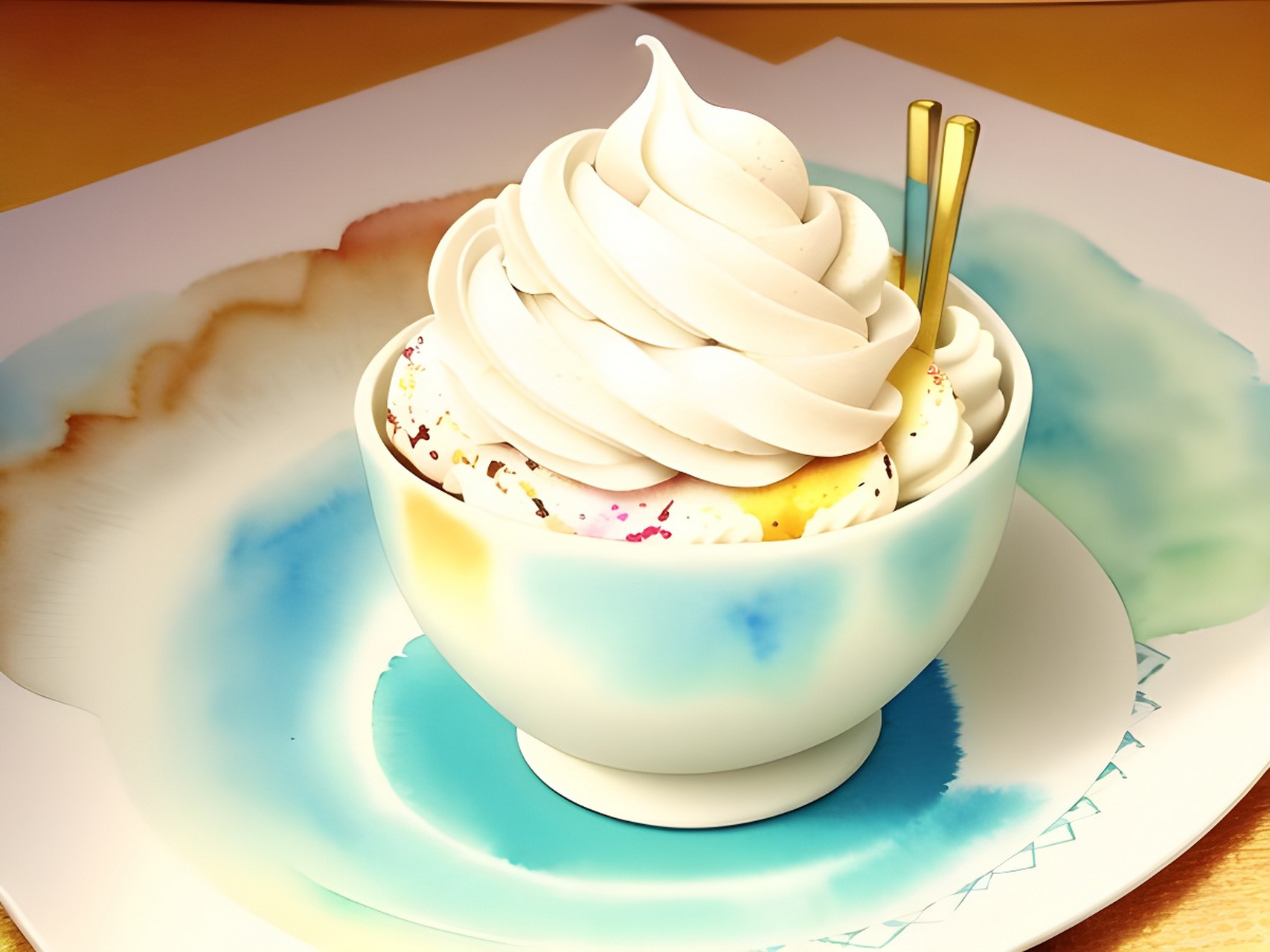 冰淇淋壁纸[比心][比心] #二次元美图#  #冰淇淋#  #百度ai绘图黑科技