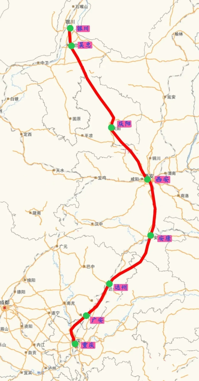 银渝高铁最新规划图图片