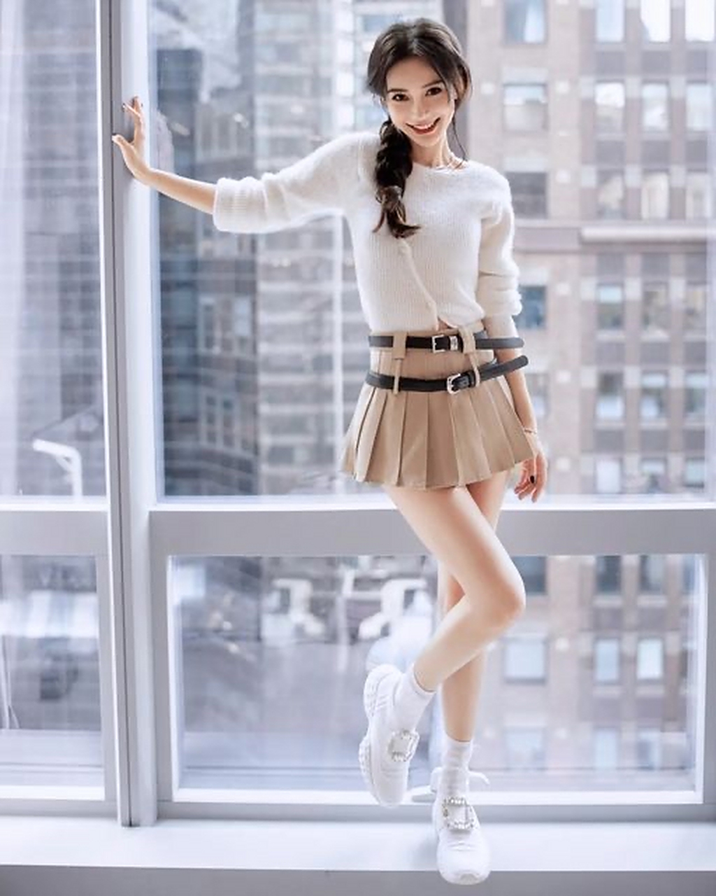 太合适jk裙了!活泼可爱大美女!杨颖[吃鲸][吃鲸]