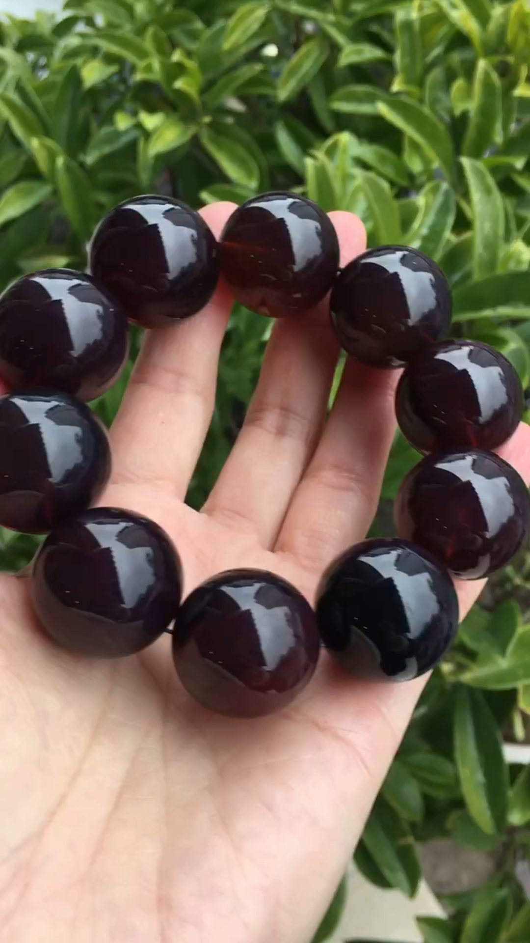 缅甸琥珀紫罗兰男士大手串