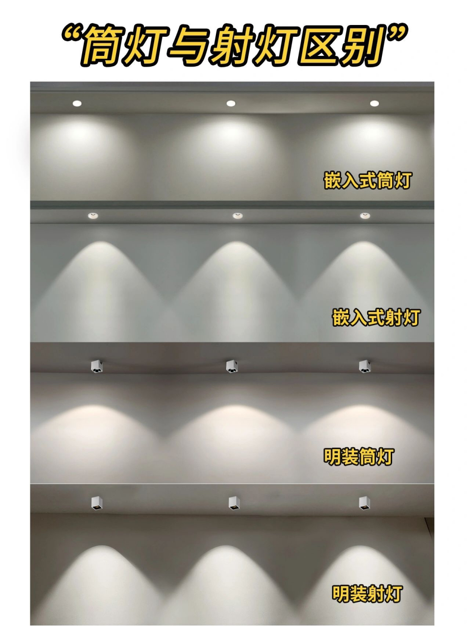 筒灯与射灯的区别,看完秒懂[你懂的]#装修