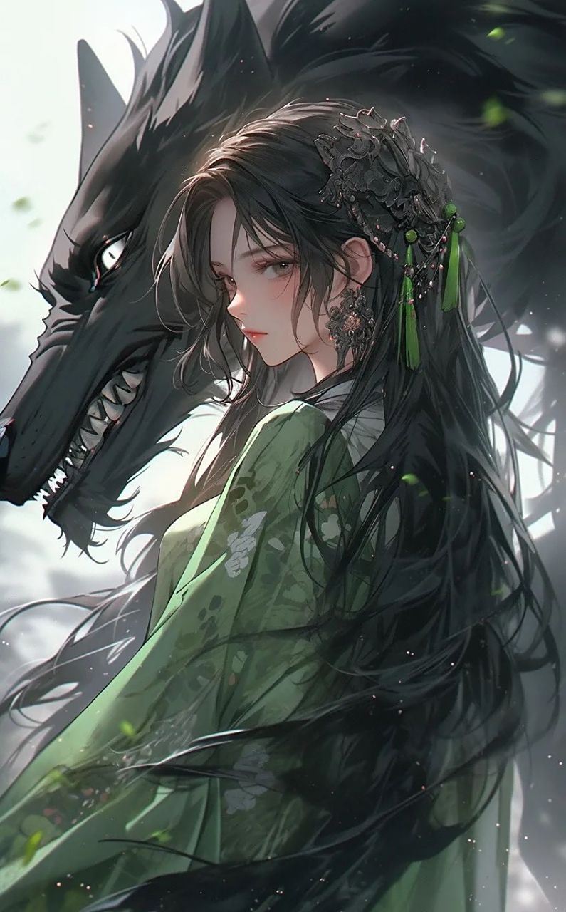 少女与狼#最喜欢的二次元人物# #ai美女图片# #古典国风美人