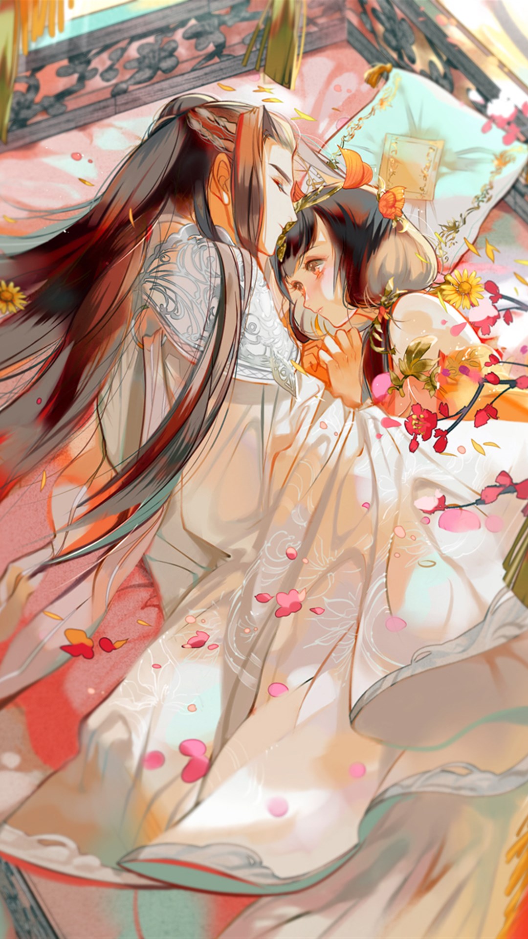 唯美古风人物插画,北方有佳人绝世而独立,巧笑倩兮美目盼兮