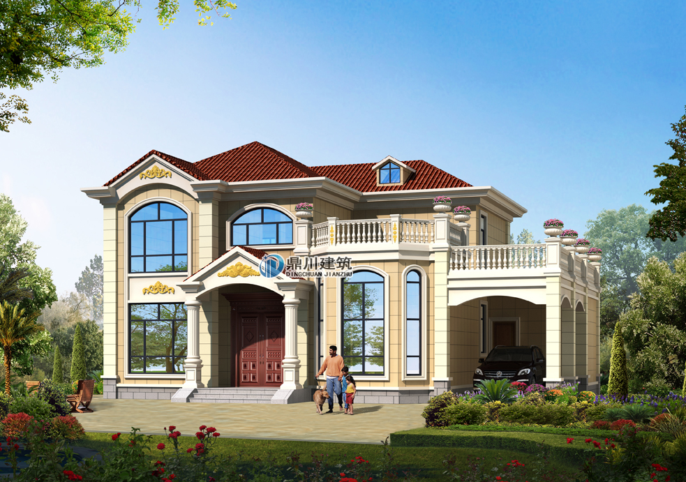 二层带大露台复式别墅,动静分区风水好,布局规整外观好值得建