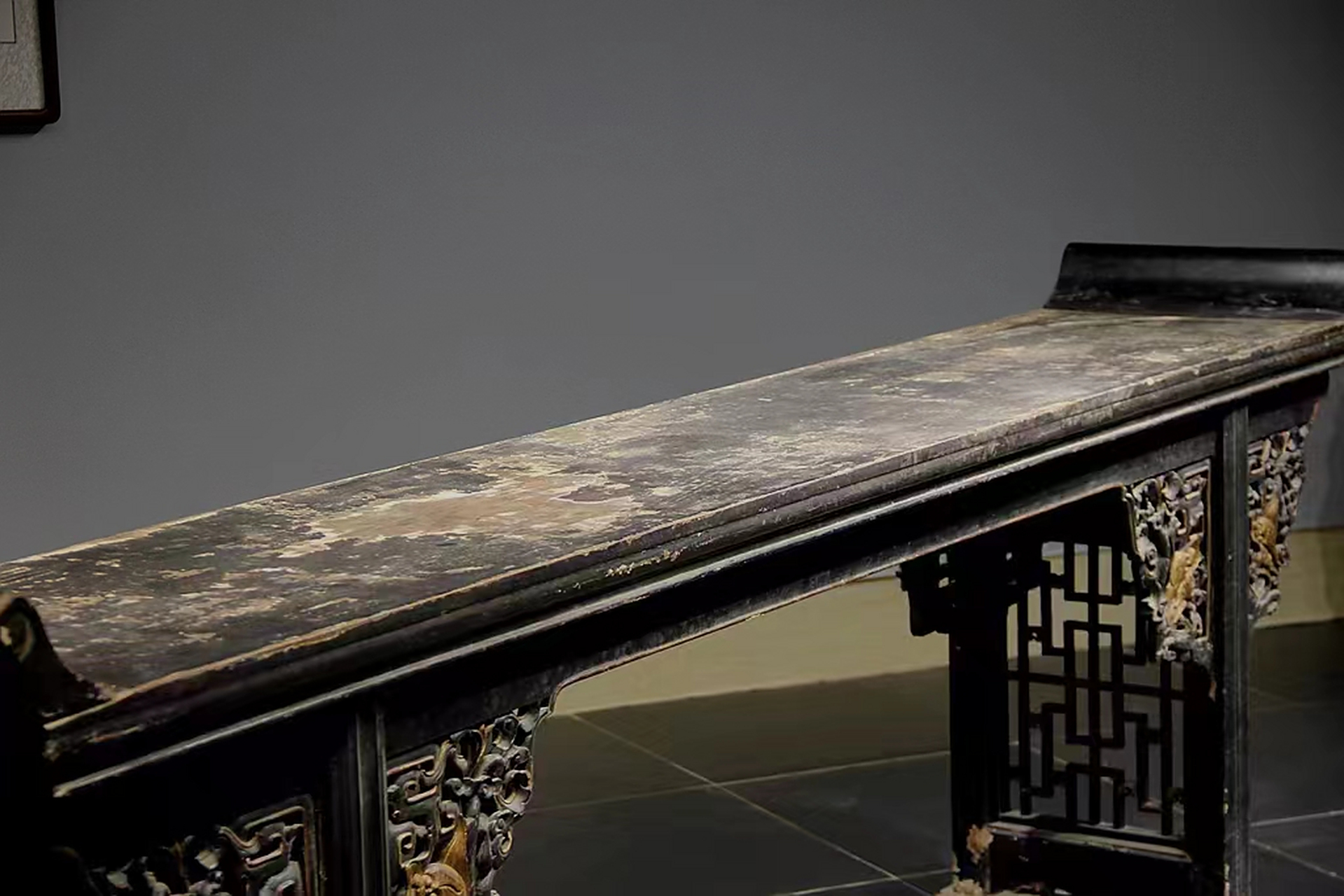 大户厅堂之器 61 大黑漆翘头案 清代中期   翘头案  尺寸:长280,宽