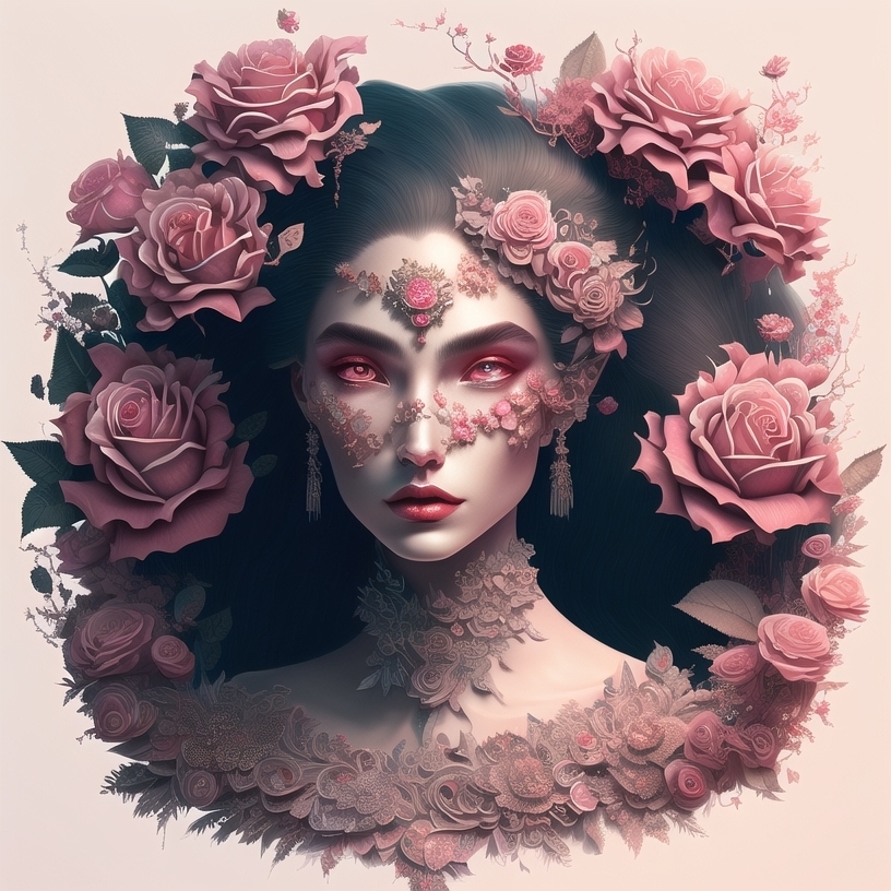 ai绘画,玫瑰拟人