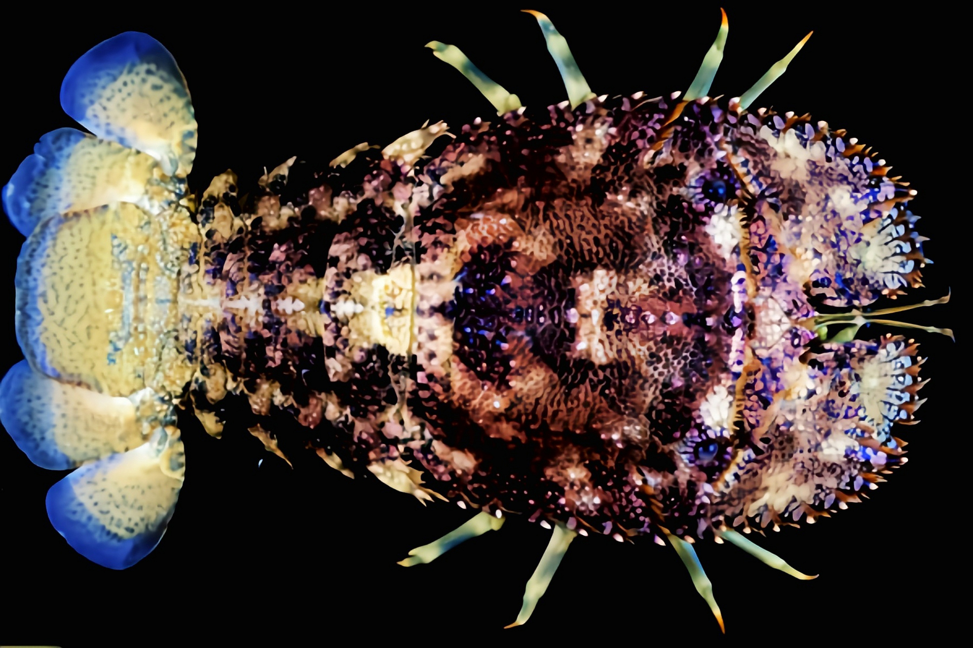 每天认识一种动物——南极岩礁扇虾 南极岩礁扇虾 别名蝴蝶虾,琵琶虾