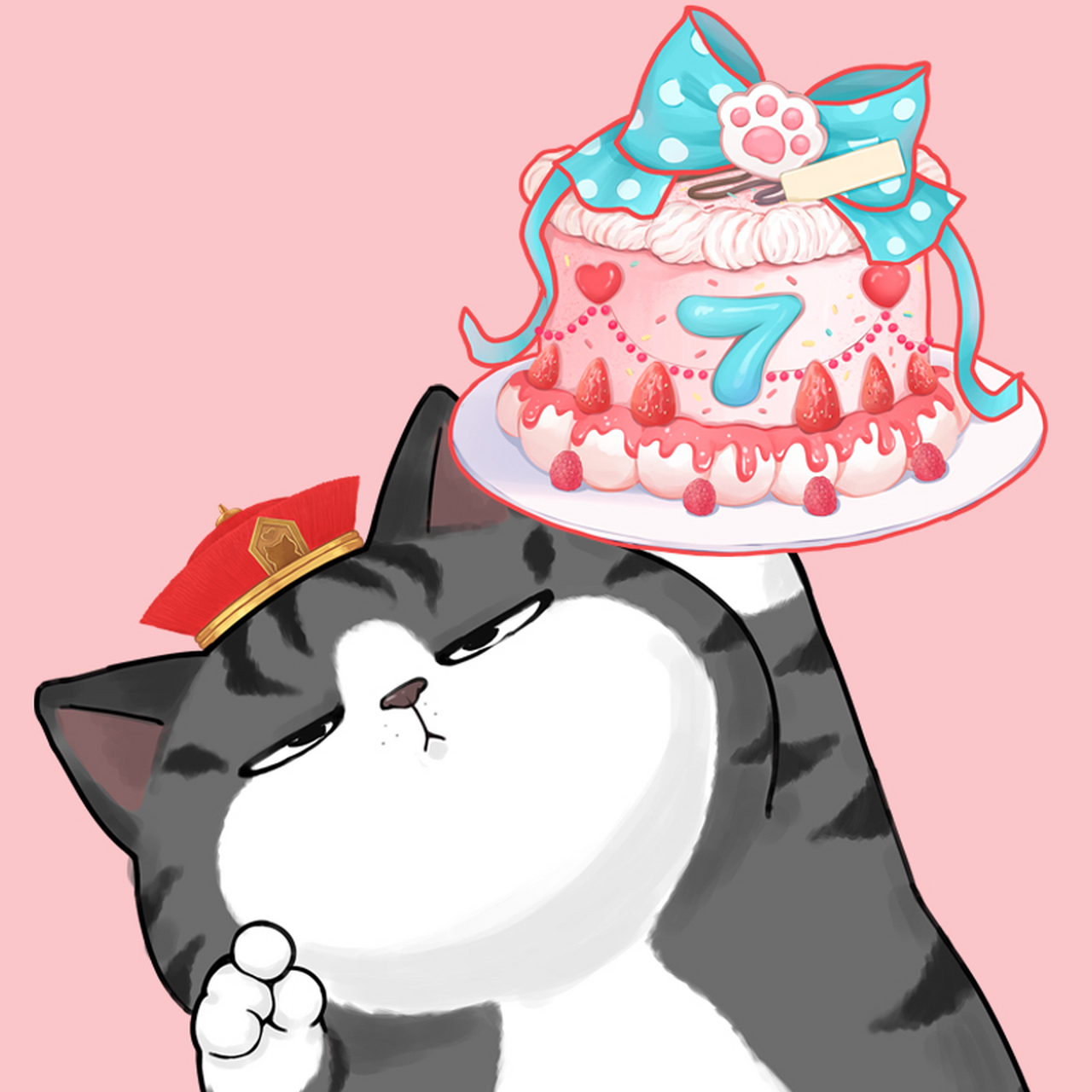 吾皇巴扎黑7岁生日头像,生日氛围组可以用上了[三哈][三哈]#今天是