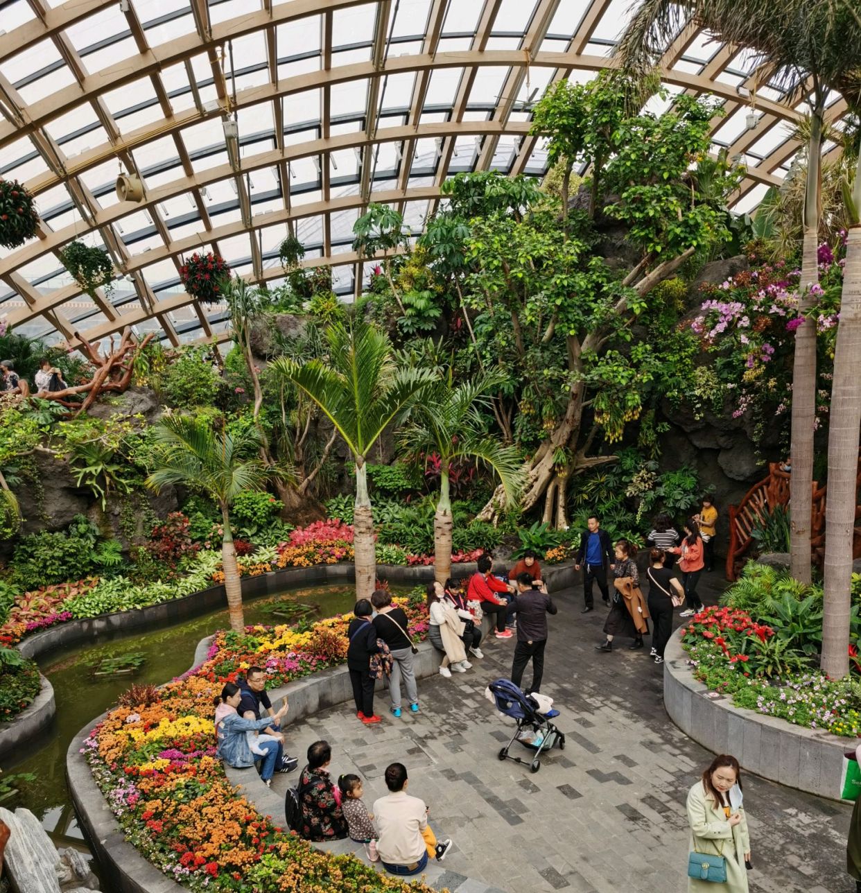 热带植物馆进入展览温室后,扑面而来一阵独特的 植物清香,使人仿佛置