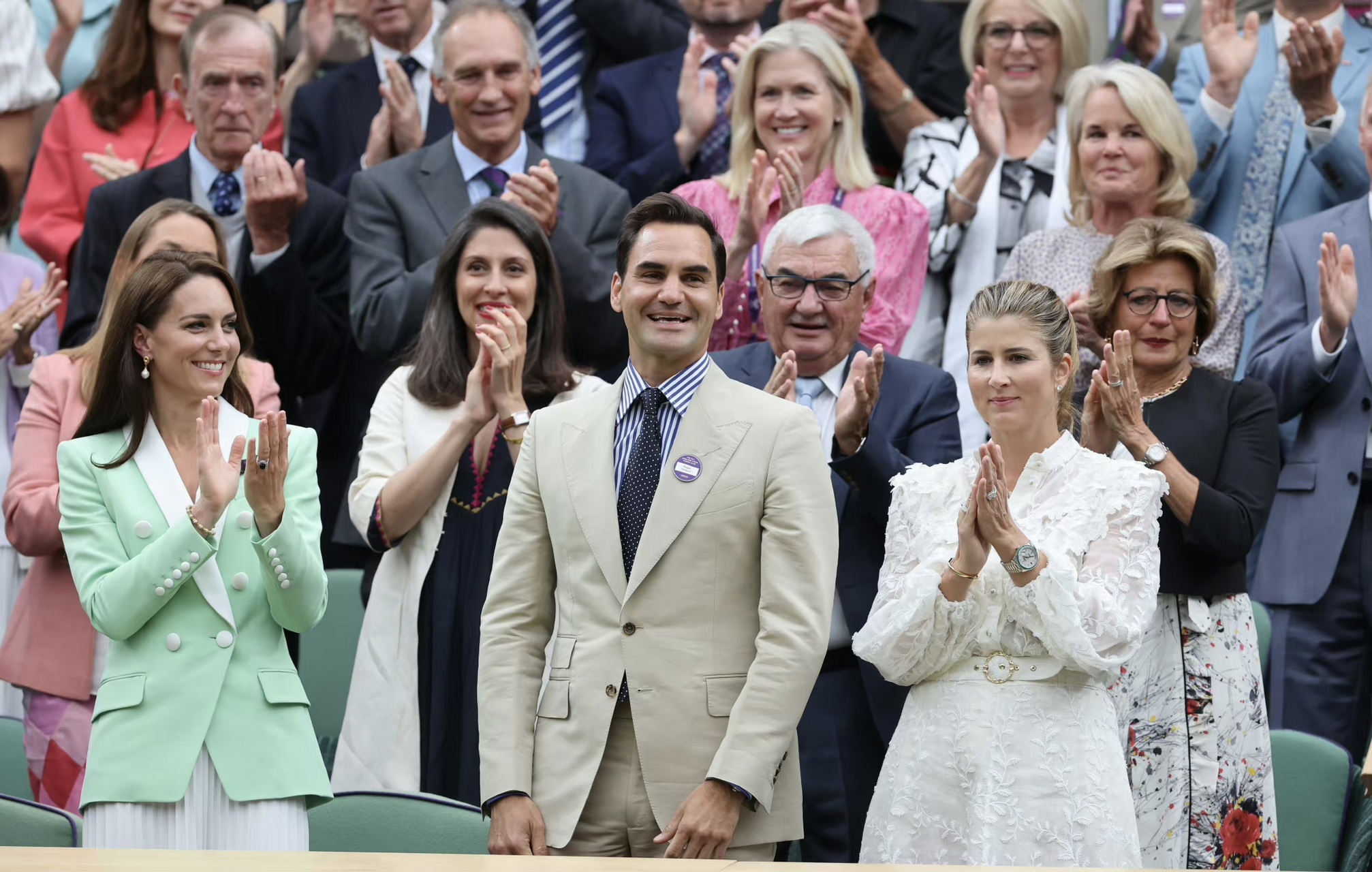 凯特王妃和费德勒同框现身温网锦标赛