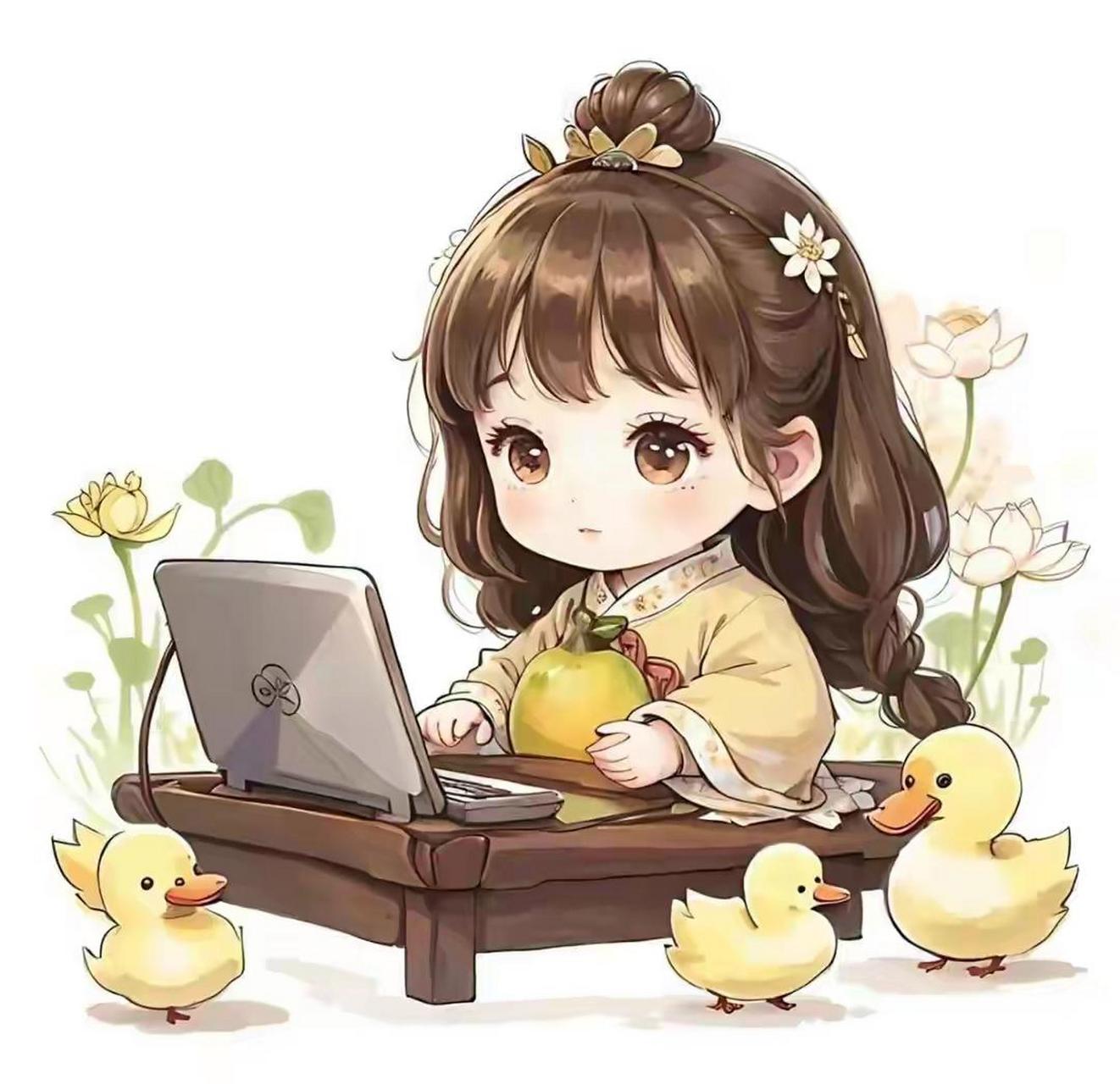 伏案写作的萌妹子图像喜欢吗?