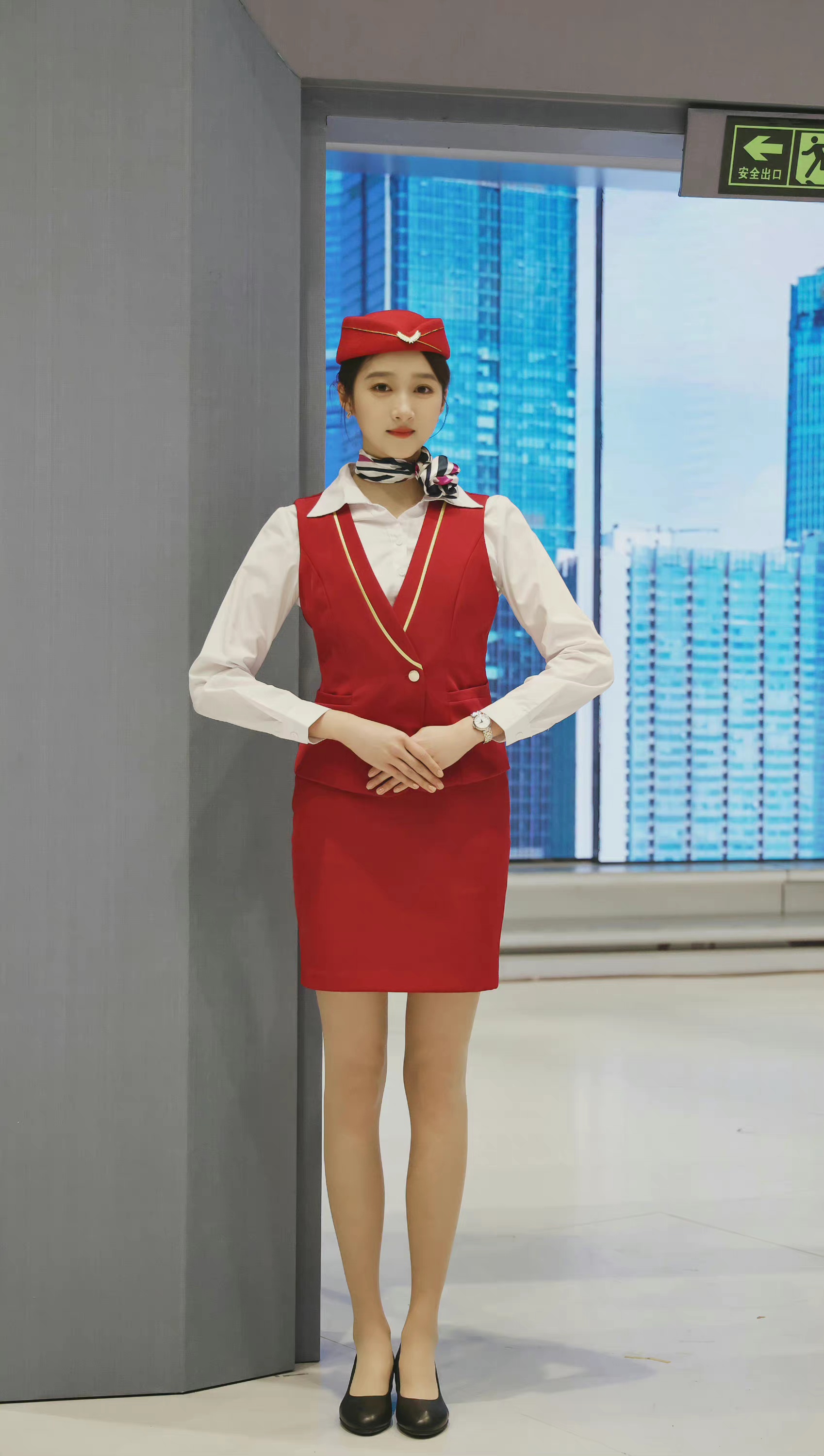 关晓彤空姐制服合集!