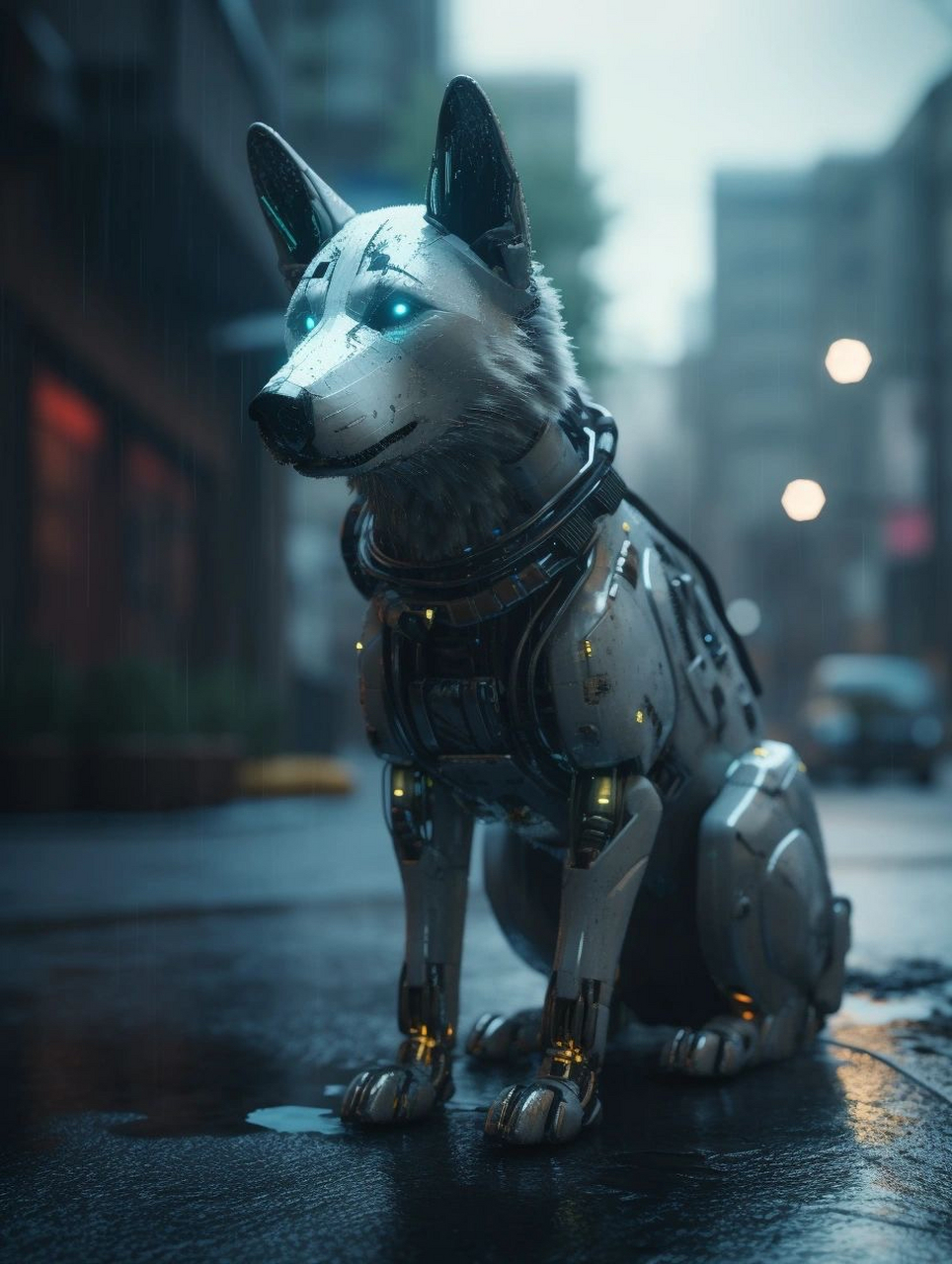 mj 制作 【机器狗,西伯利亚雪橇犬】|||ai元年赛博机械狗#ai绘画