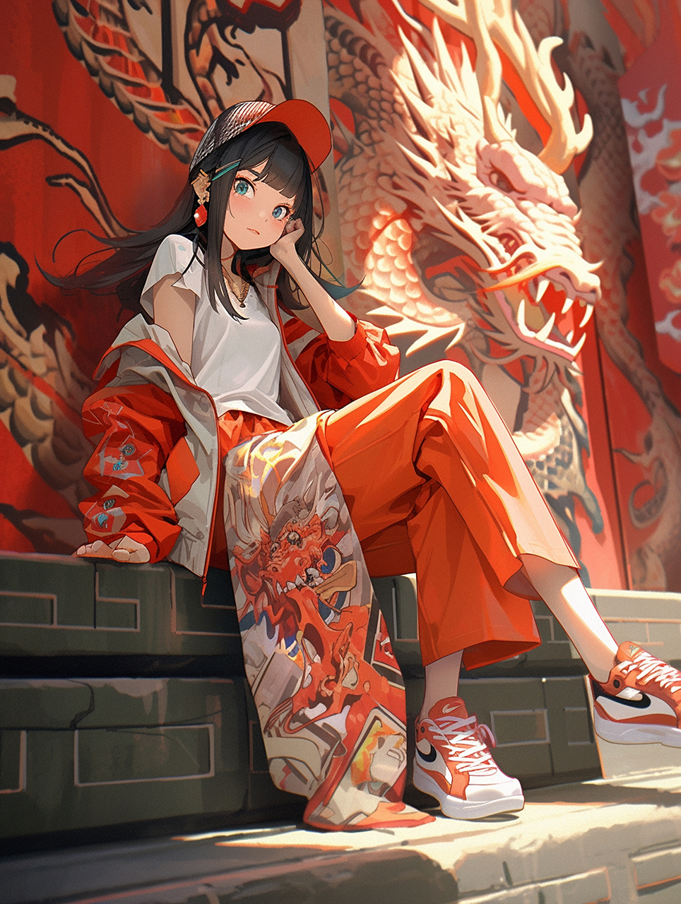 嘻哈街舞,植入中国元素让潮流更具有东方色彩#ai生画# #3d动漫# #ai