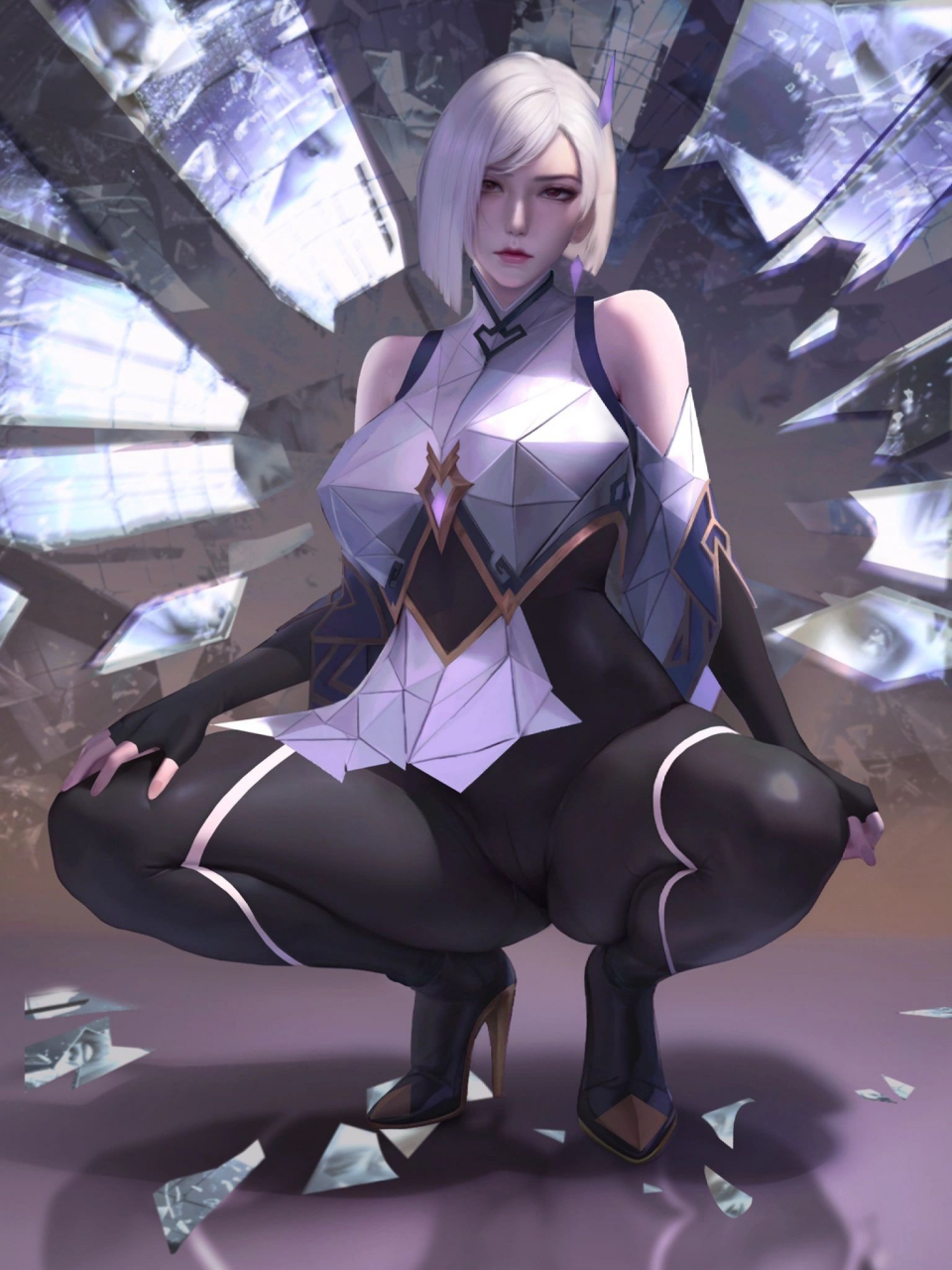 《镜·女王蹲》#王者荣耀# #游戏# #插画