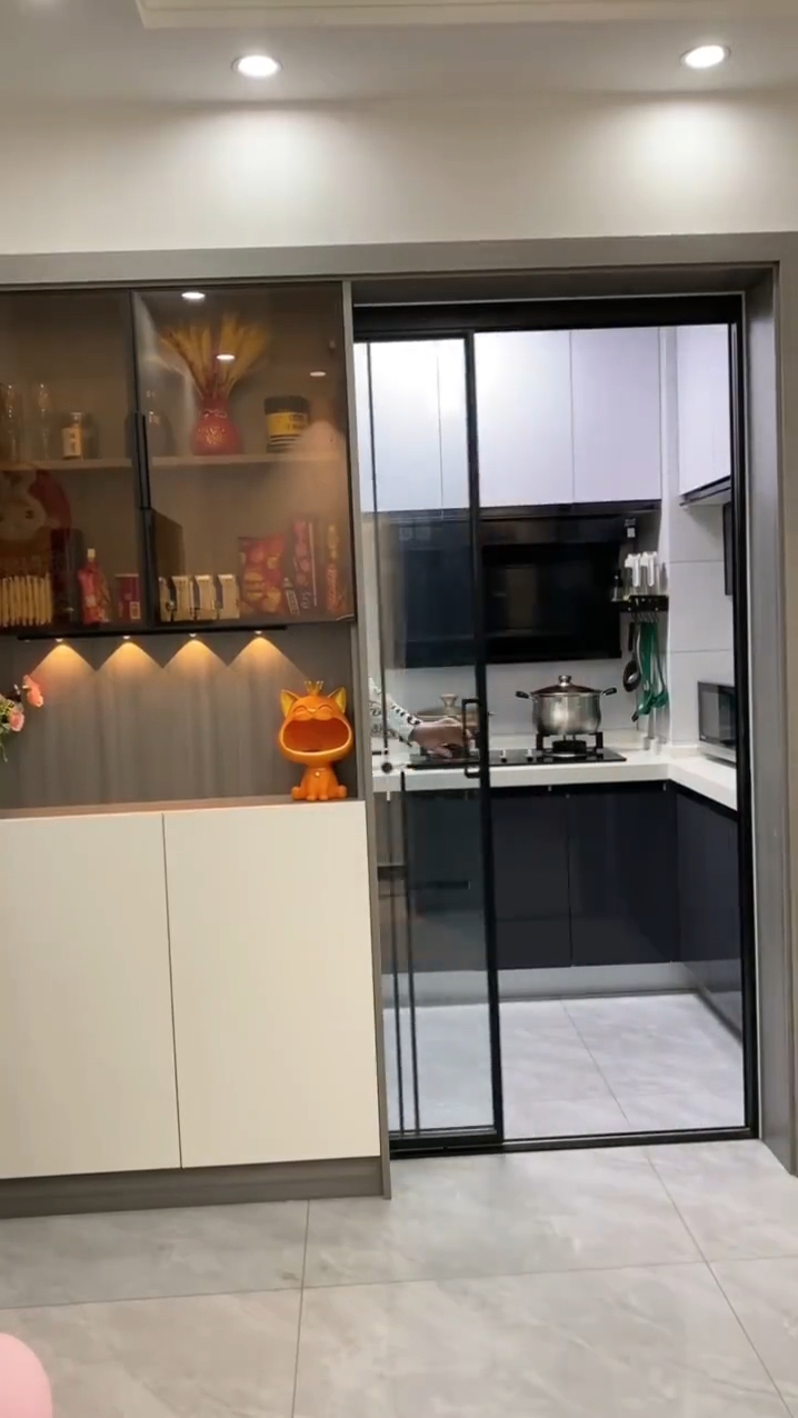 极窄边框厨房推拉门