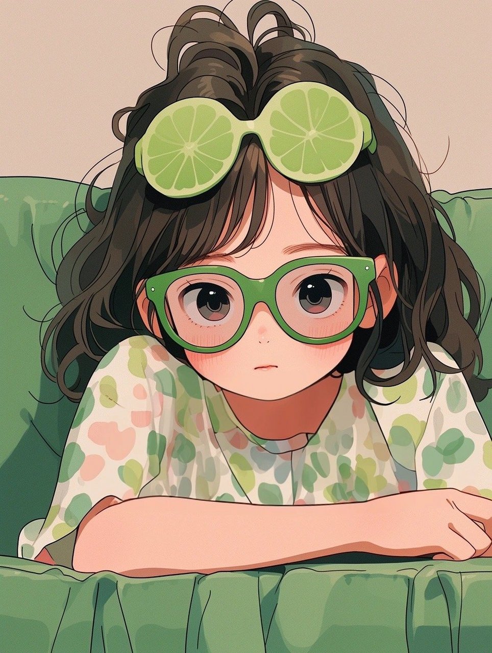 二次元美图# 夏日系列绿色女生头像 676767