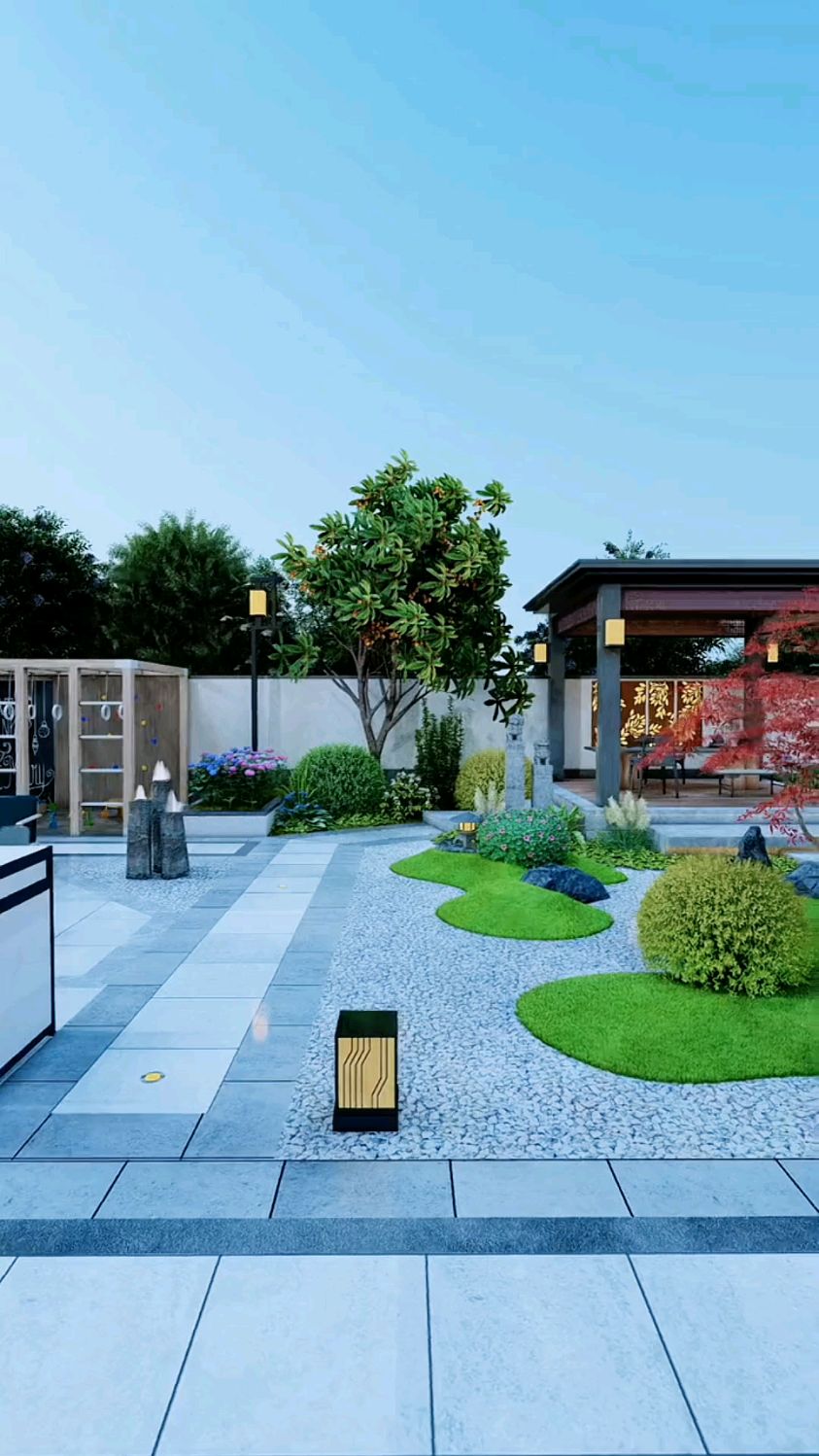 花园微地形景观,青苔造景,力求自然完美的状态