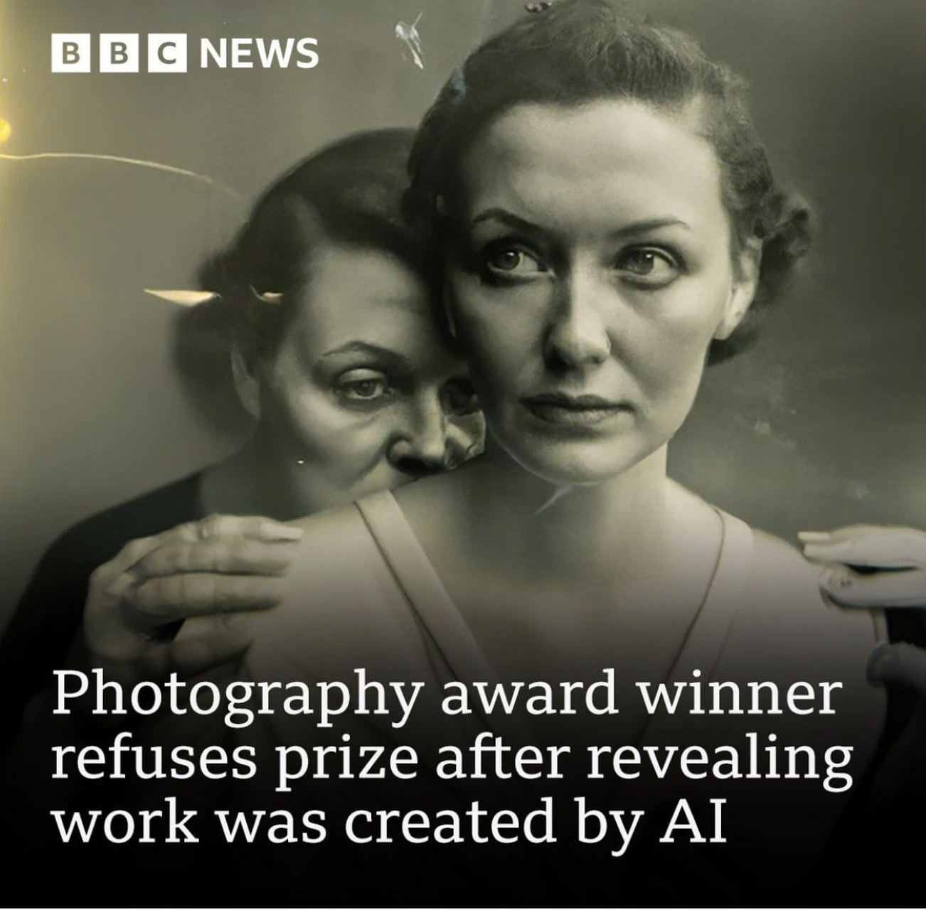 一个摄影奖得主在被发现作品是ai处理过的之后,拒绝领奖.