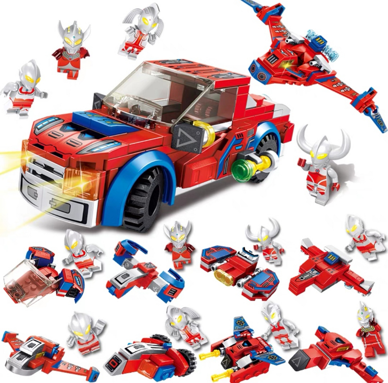 奥特曼积木人偶仔盲盒系列拼图儿童拼装益智力玩具男孩小颗粒积木8