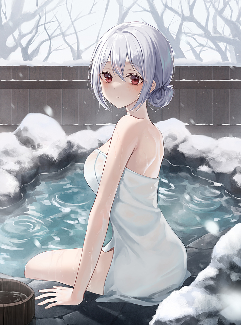 你也是来泡温泉的吗?#二次元#  画师:heeri