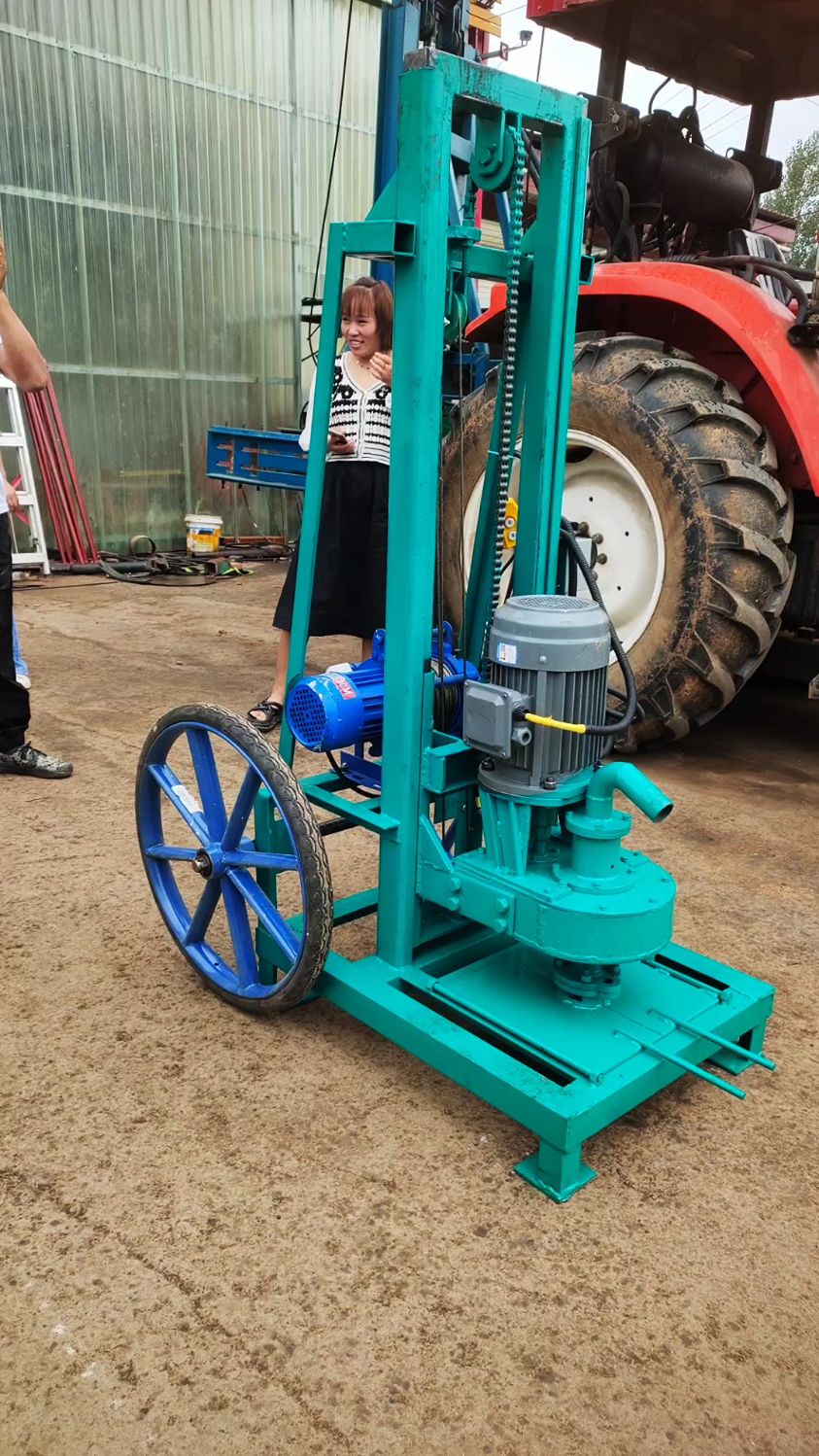 农村院子里打井机,室内钻机-度小视