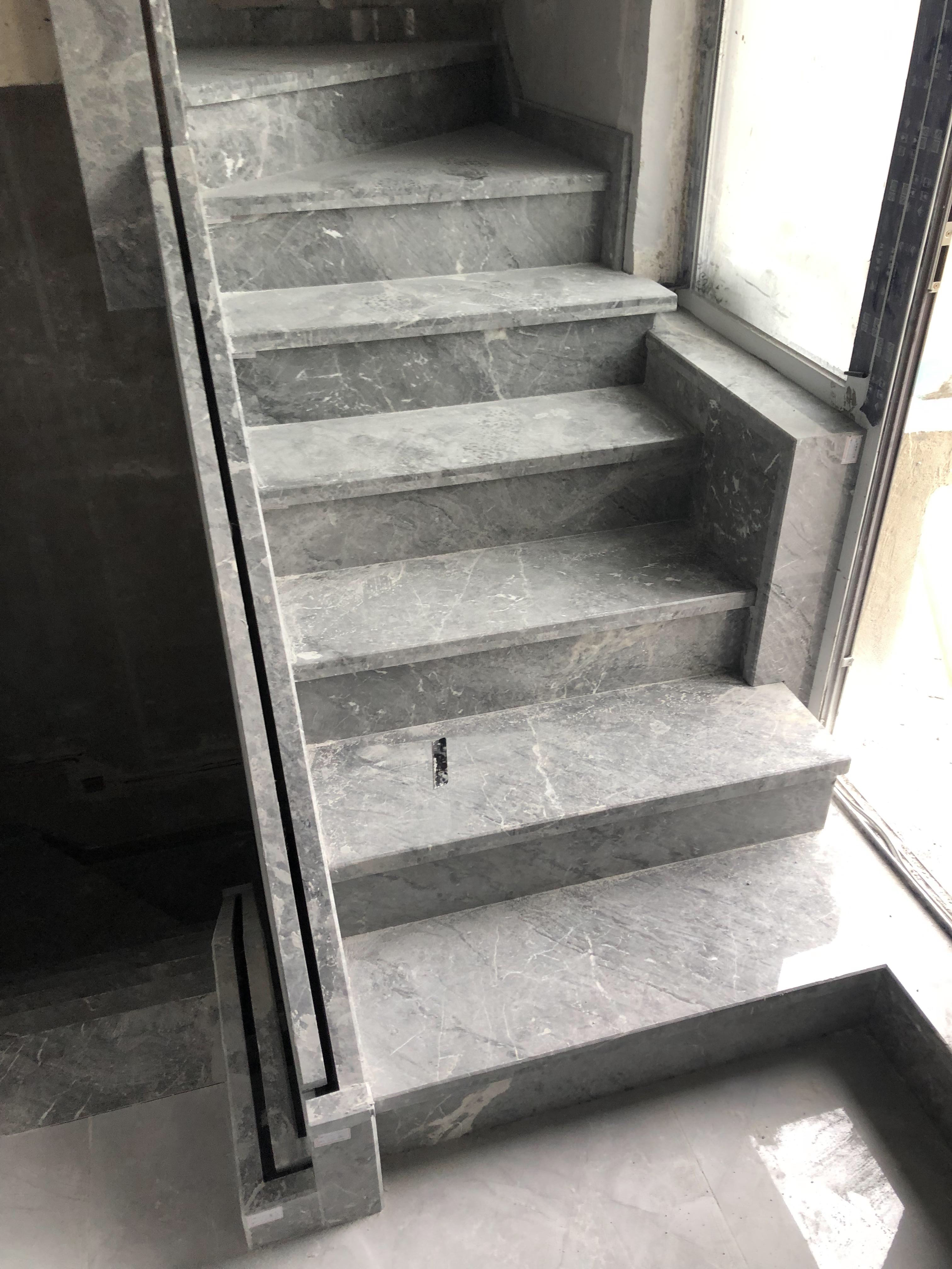 天津南一石材天然大理石幻影灰楼梯踏步