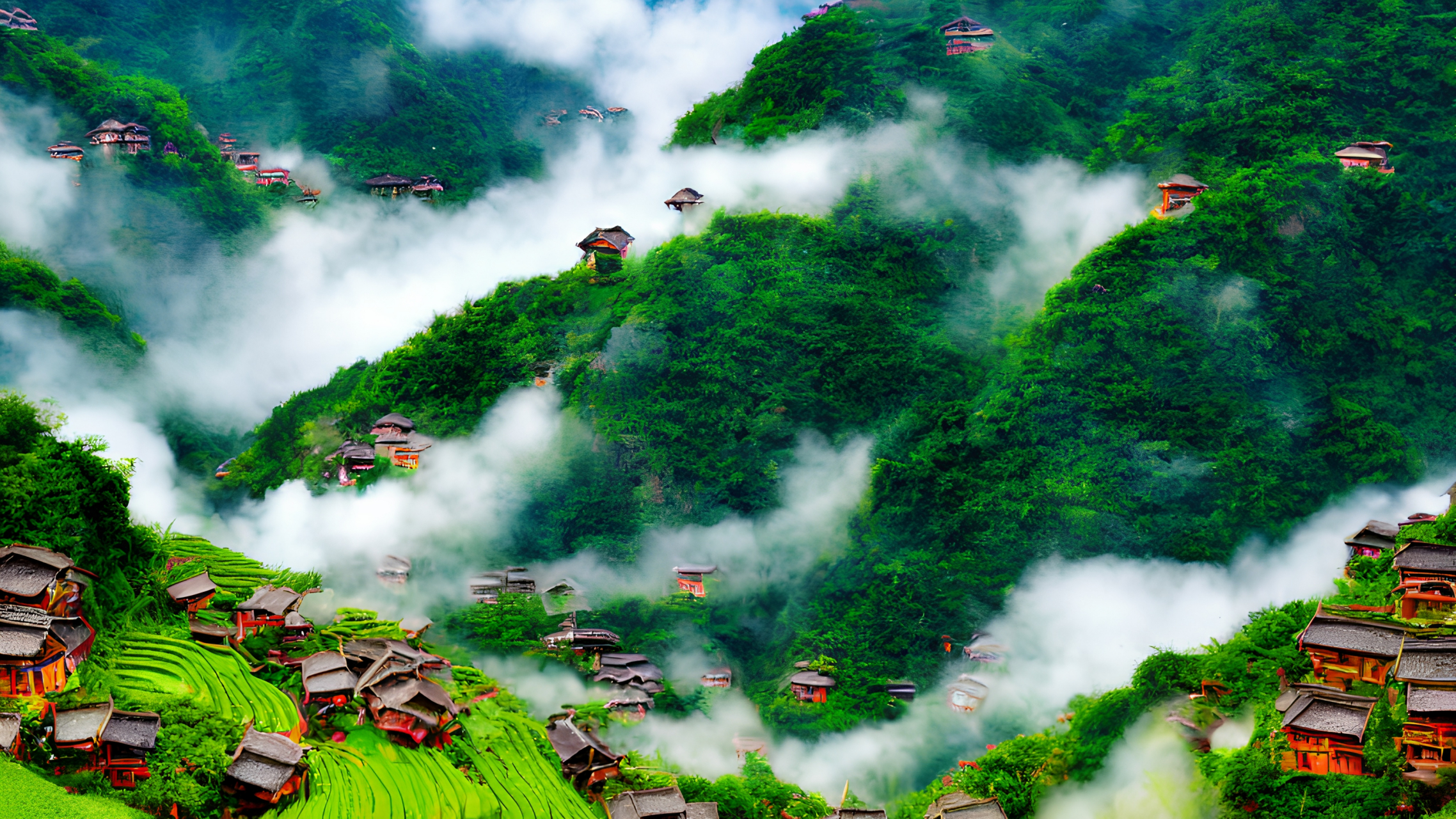 千年苗寨,美丽梯田#风景