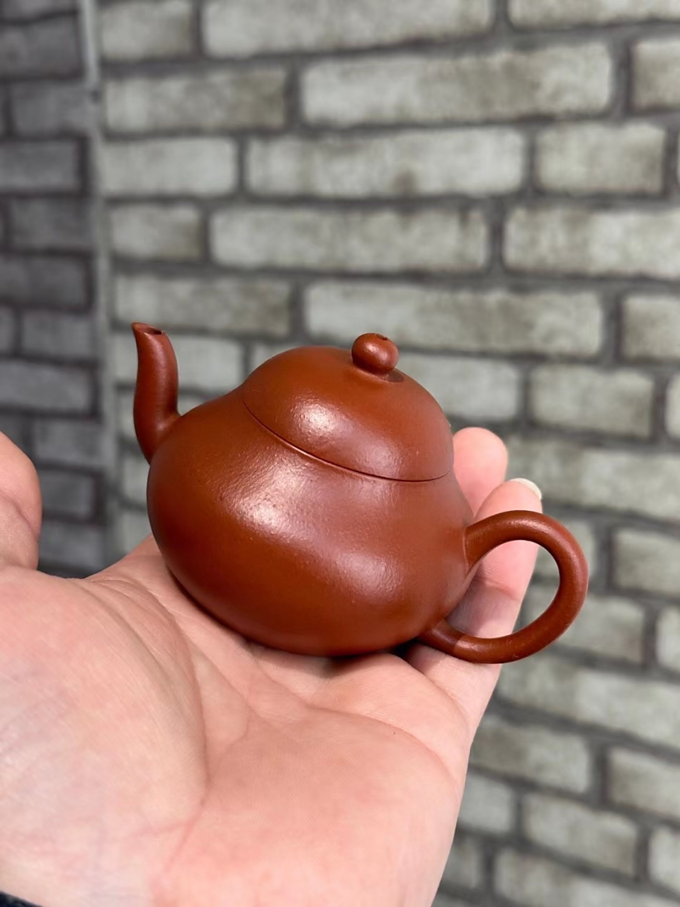 梨型壶, 实力派陶手许跃峰作品 原矿小煤窑朱泥,全手工制,容量100cc,7