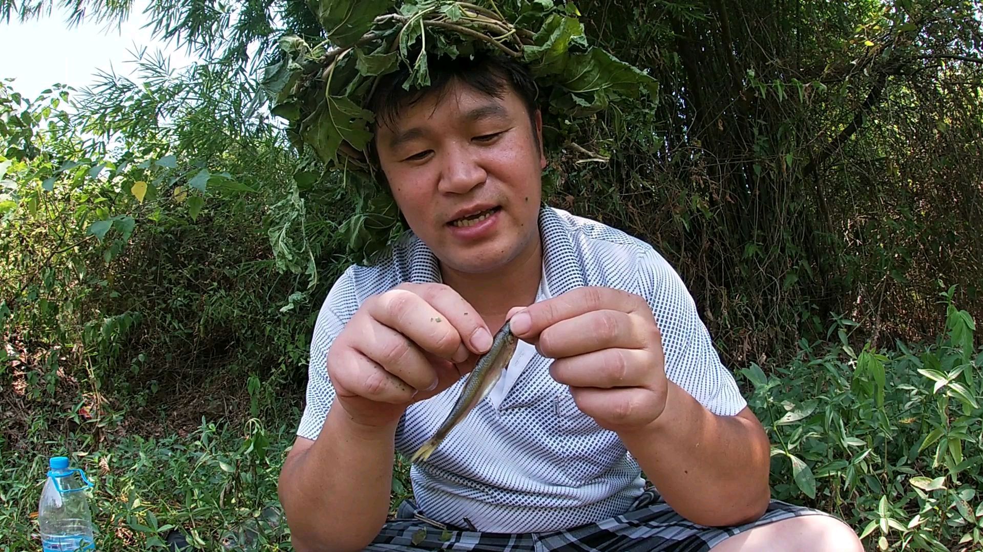 江风吃鱼这么简单,烈日下直接把鱼晒干,扒了皮就开吃