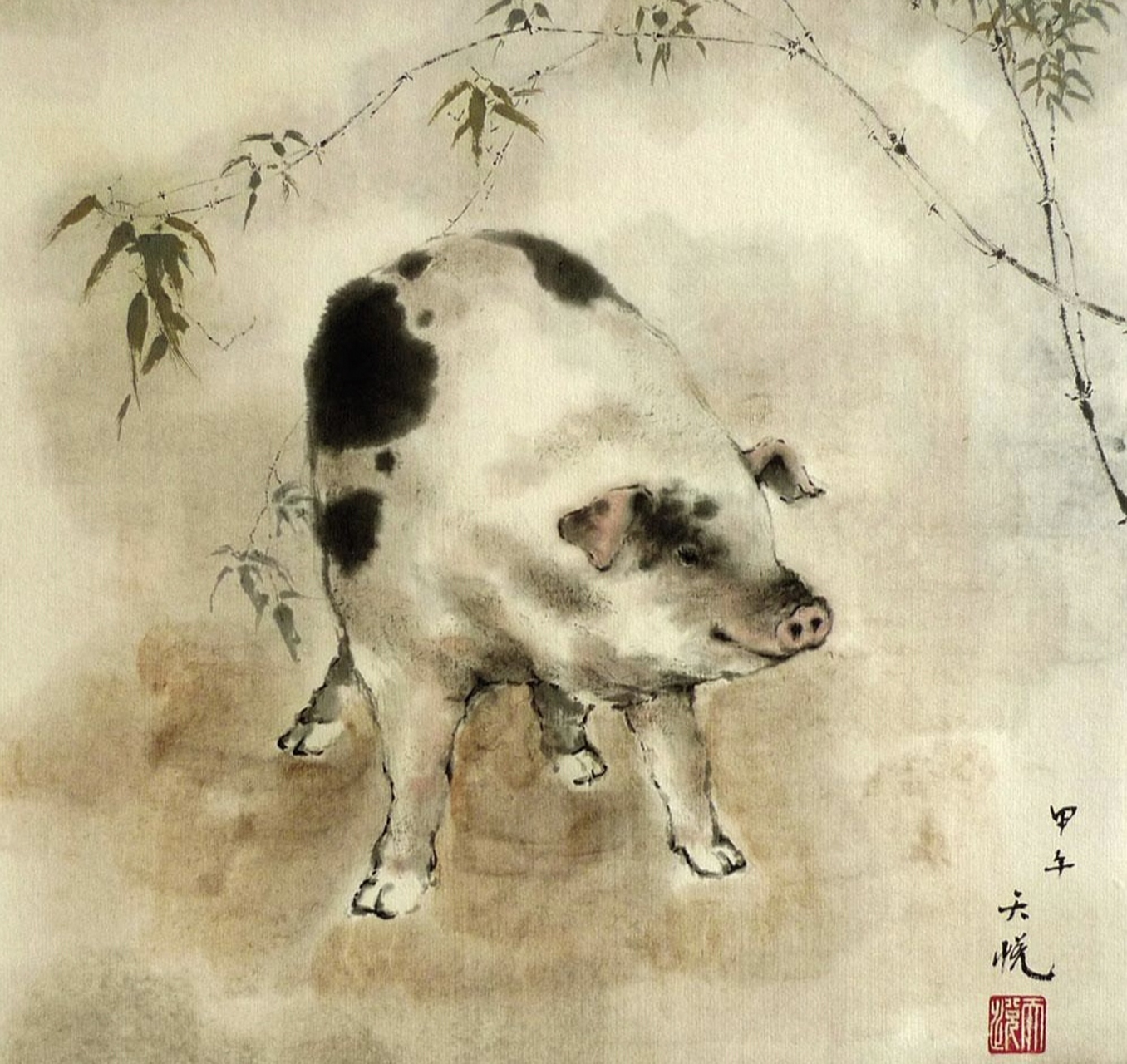 写意猪的不同表现方法,拿走不谢[心][心][鲜花][心][心]