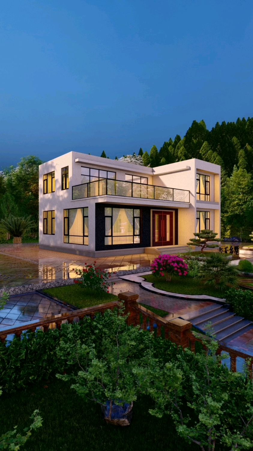 农村建房,一定别错过这款二层现代风别墅,外观时尚简约,布局合理大气