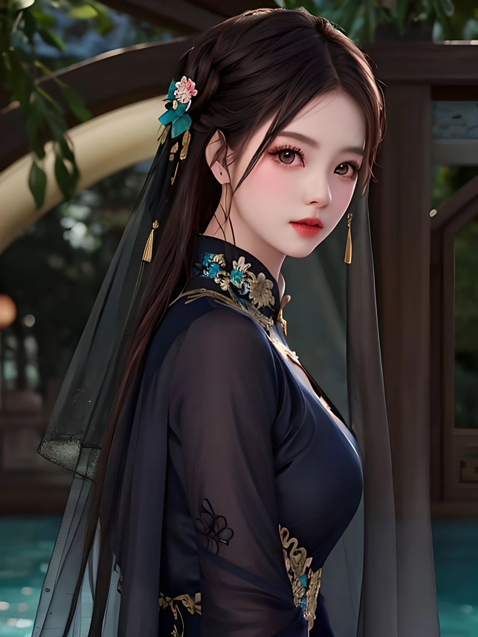 ai绘画|善于蛊惑人心的暗黑系国风美人1