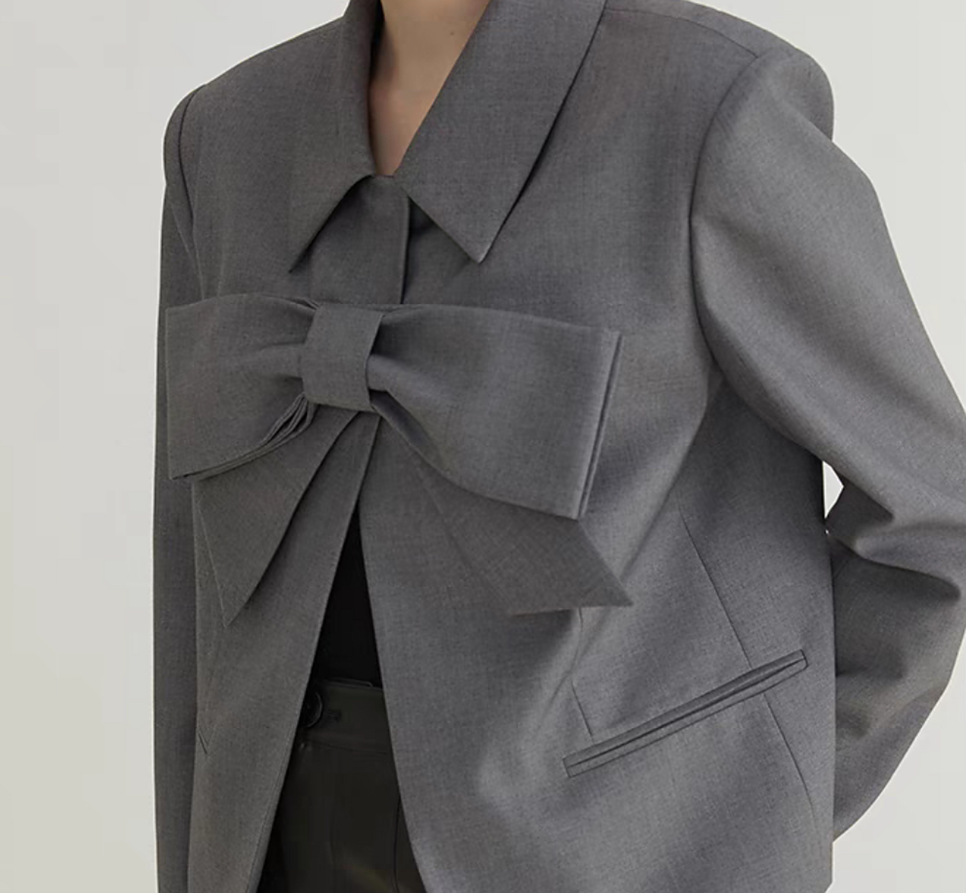 蝴蝶结西装外套女春秋设计感小众 气质宽松显瘦小西服上衣 这个秋天的