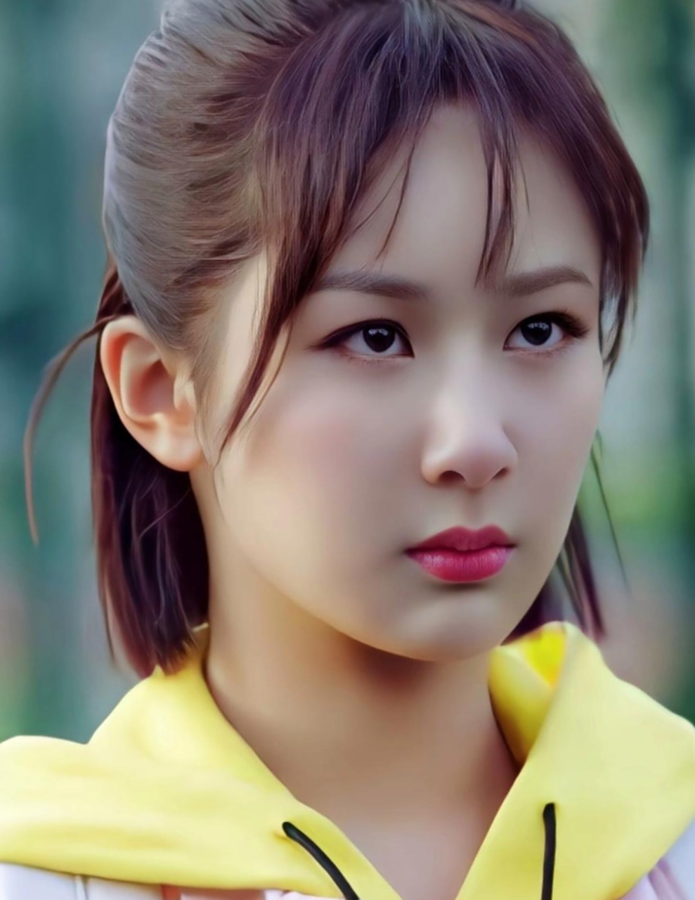 看杨紫梳着齐刘海短发,清纯明艳,水汪汪的大眼睛含着泪花,好像是激动