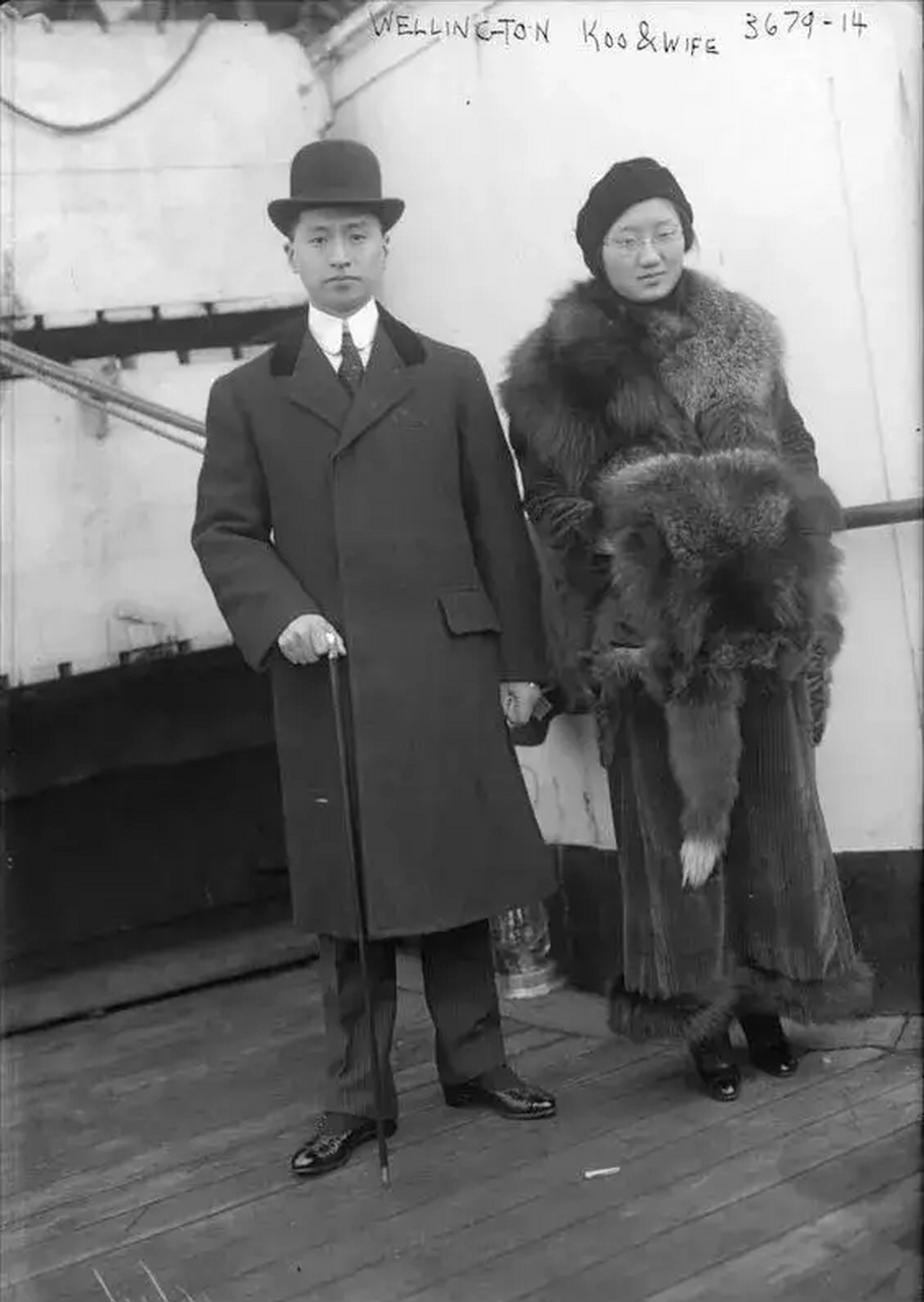 1915年11月,顾维钧与第二任夫人唐宝玥在英国利物浦