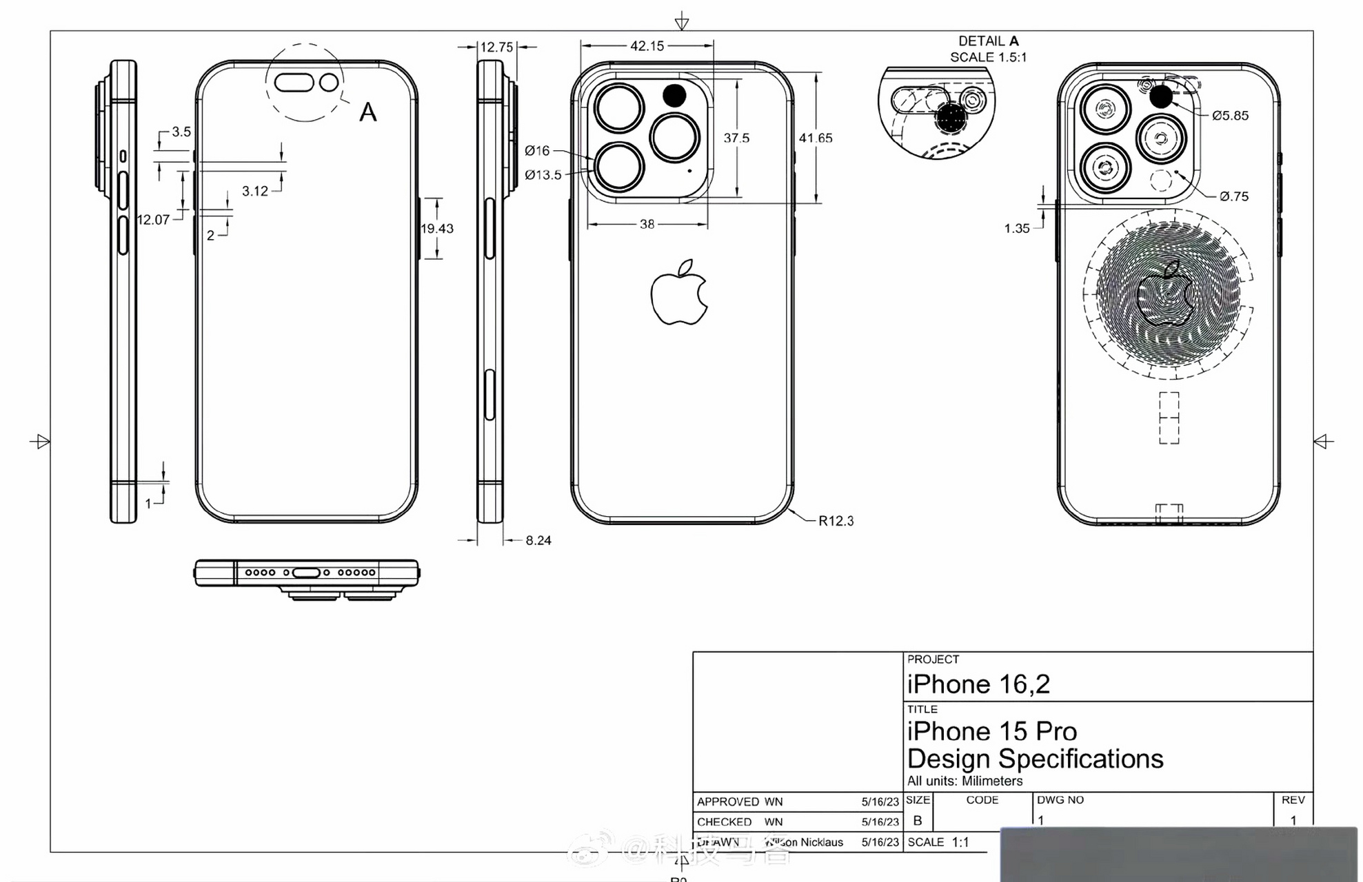 网传的iphone 15 pro 外部尺寸图～ 67