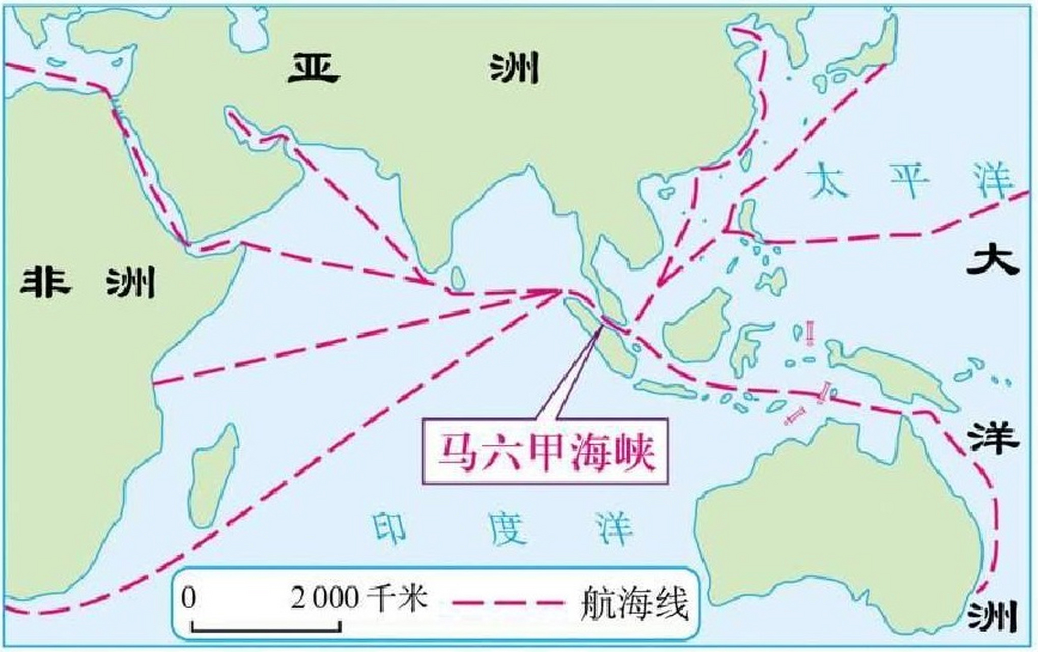 马六甲海峡地图高清图片