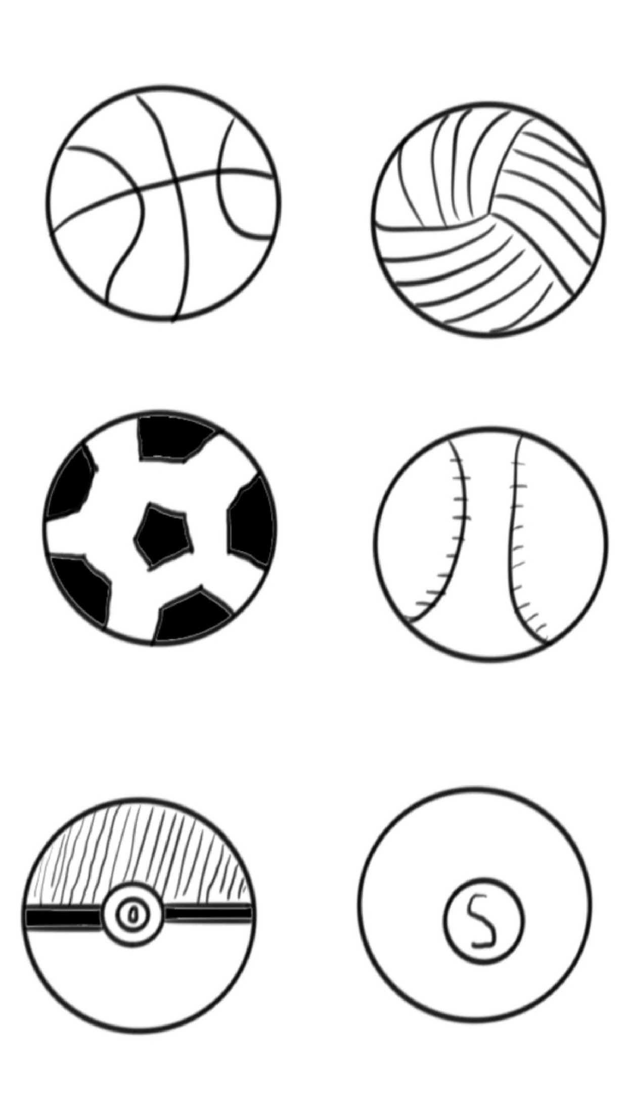 简笔画球类 简单图片