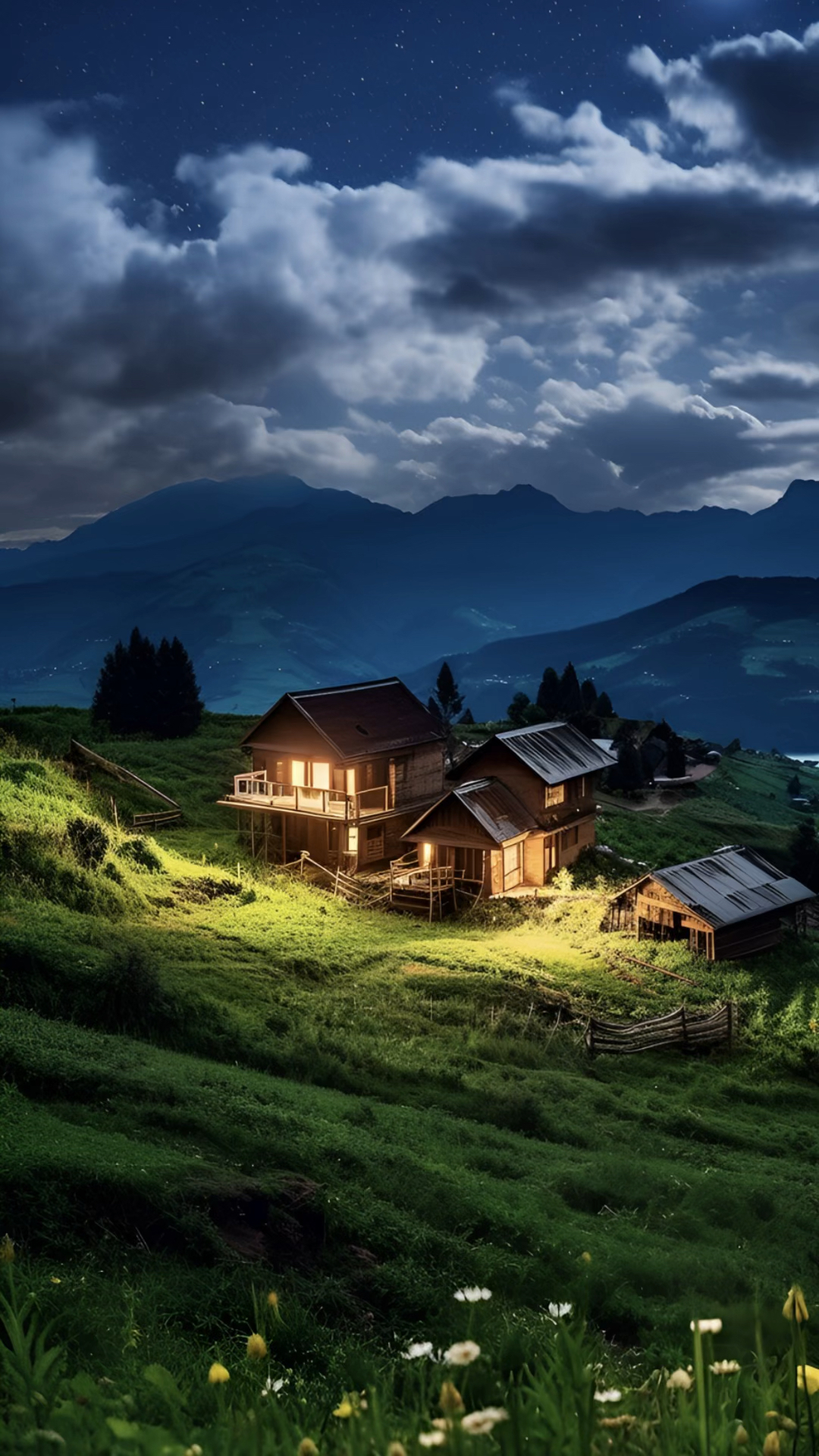 夜晚的村庄,如诗如画,你是否也向往这宁静的生活?