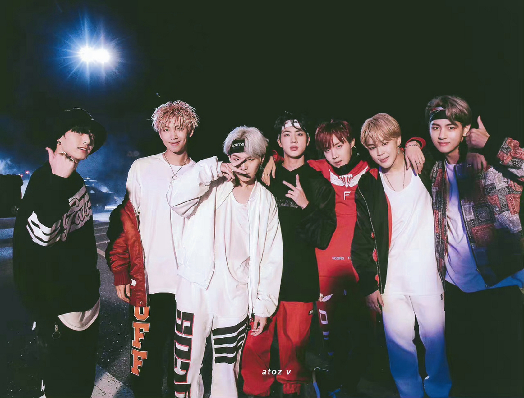 防弹少年团(bts)合照line#防弹少年团