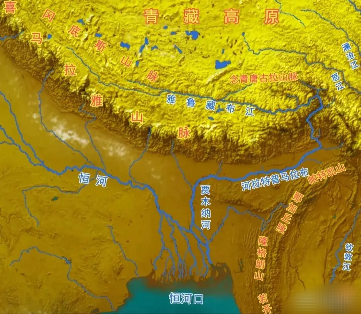 雅鲁藏布江在青藏高原径流量不算大,大拐弯起始处仅径流量600亿立方米