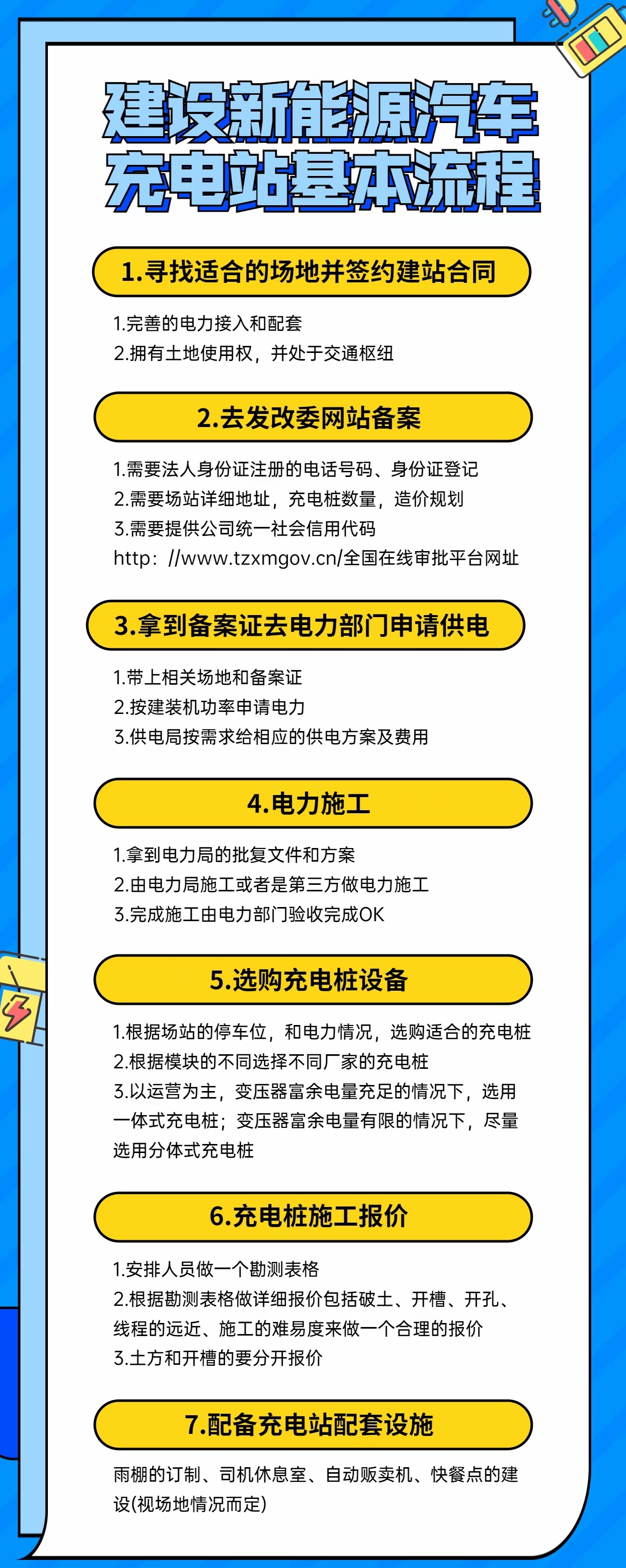 建设新能源汽车充电站基本流程