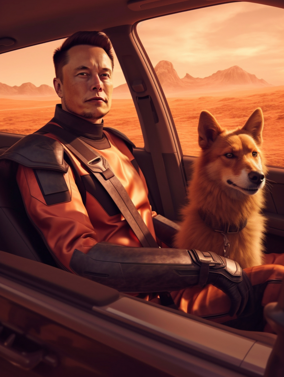 elon musk (埃隆马斯克 ):我和我的狗子.