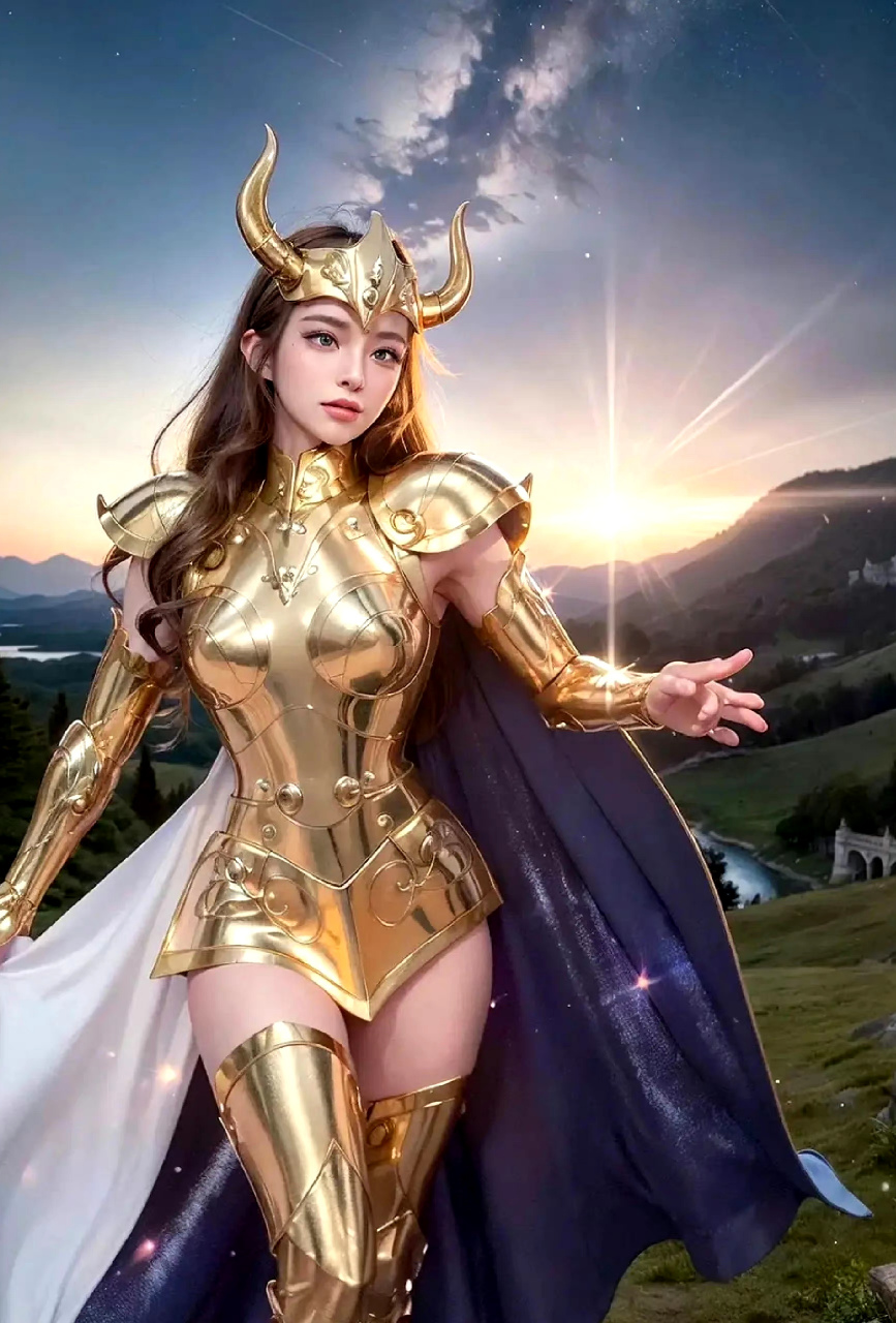 ai创作:圣斗士星矢,女版山羊座黄金圣斗士.