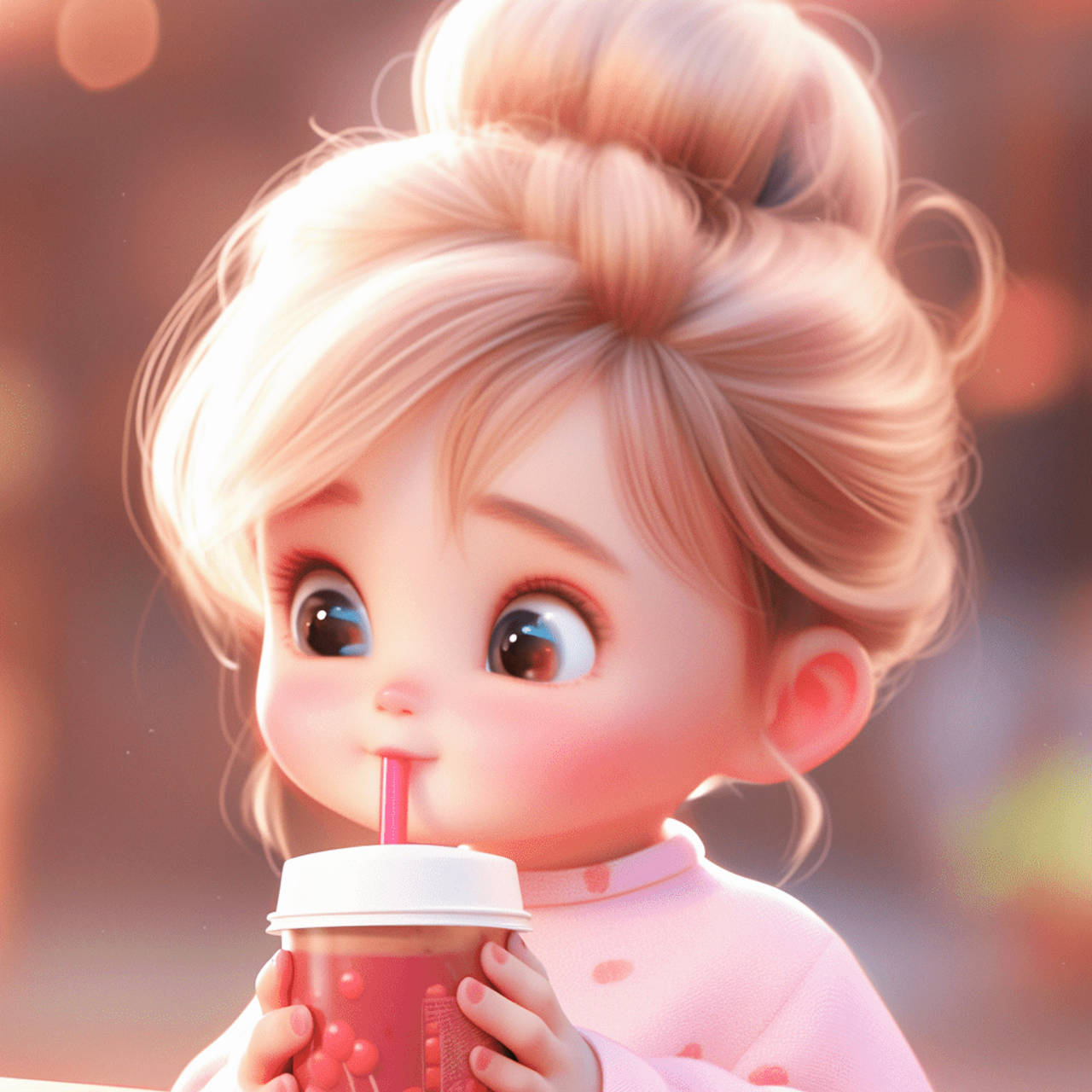 萌系秋冬奶茶头像#ai绘画# #百万创作者计划