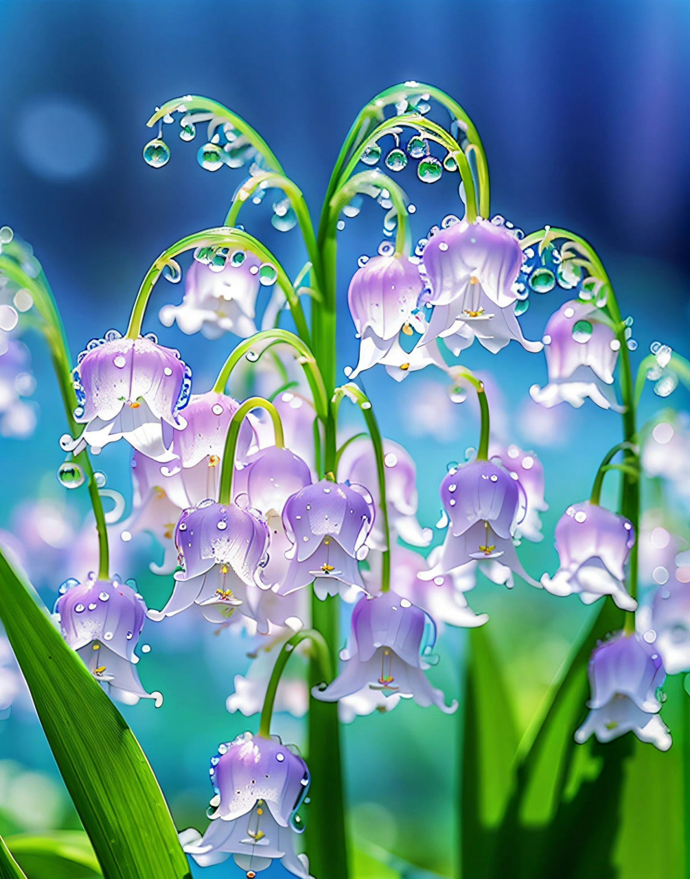 传说,只要收到铃兰花就会收到幸运,因为铃兰花代表着幸福.