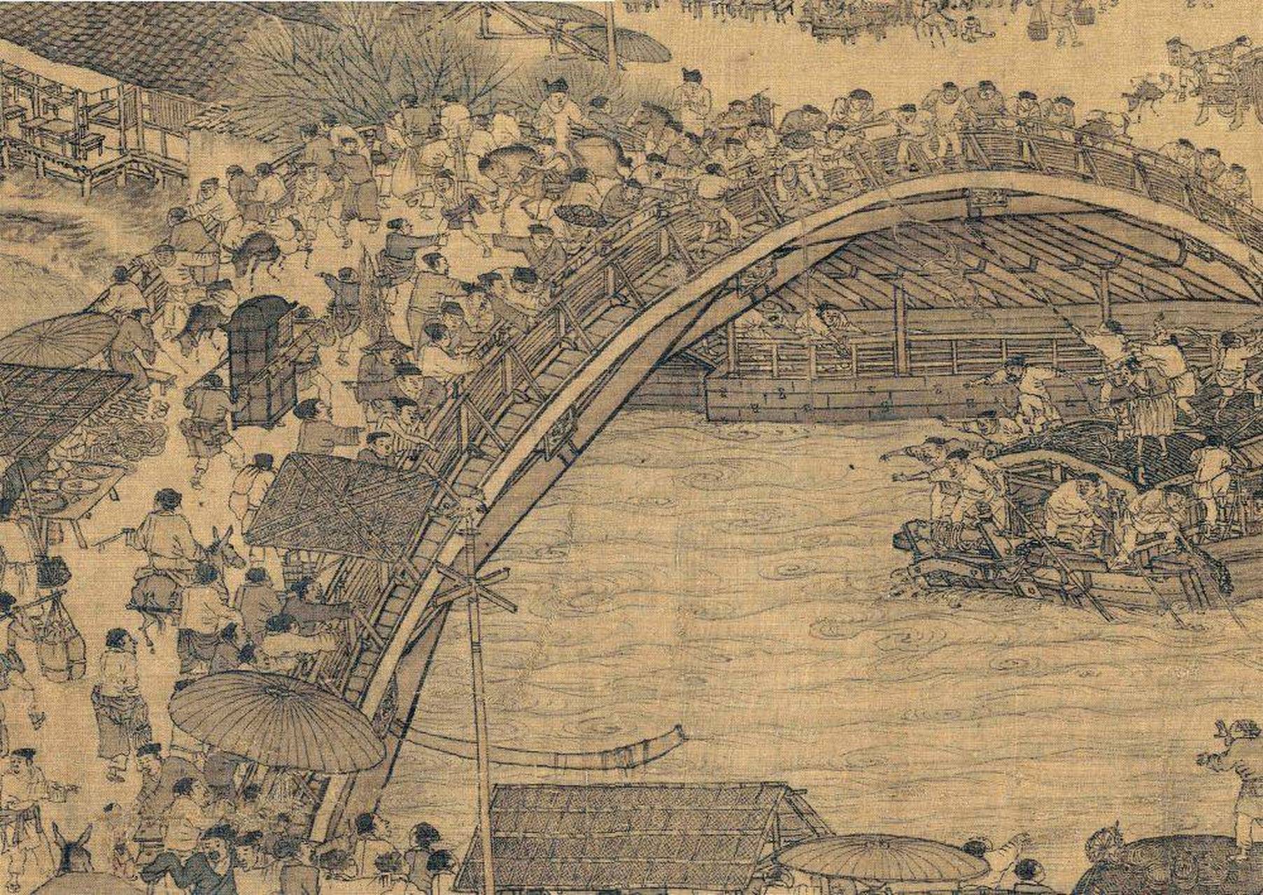 《清明上河图》局部细节刻画#传统文化# #国画