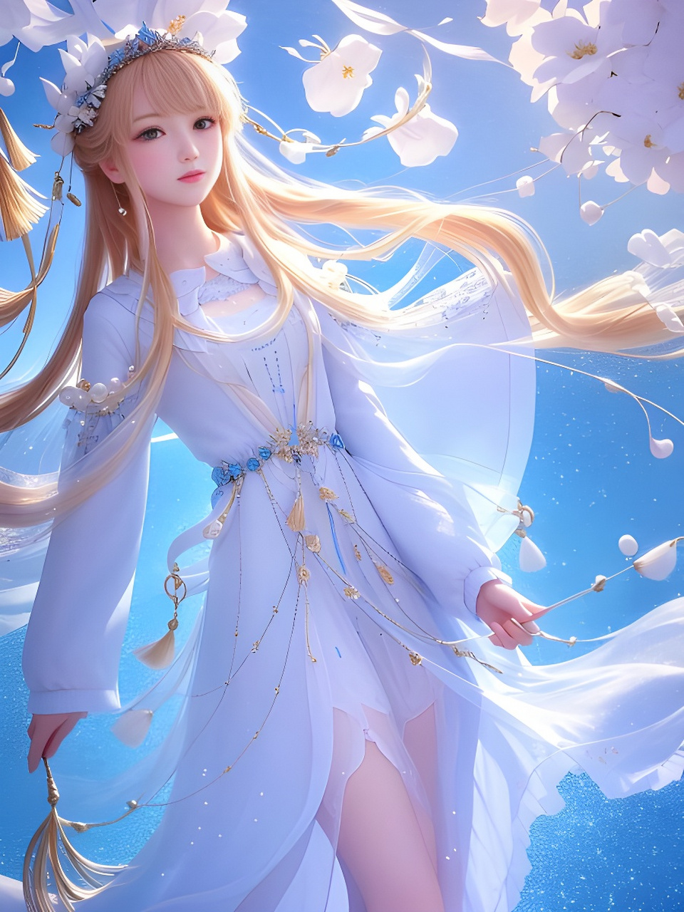 ai绘画「蓝色系壁纸」[比心] #二次元美图#  #ai绘画#  #百度ai绘图黑